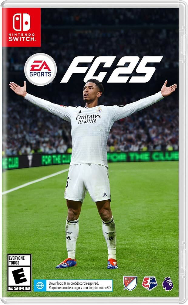 PRODUCT DETAILS 【商品情報】・商品名：EA Sports FC 25 - Nintendo Switch・対応機種：ニンテンドースイッチ（Switch）・仕様：北米版（NTSC-U/C）・言語：英語【コンディション】・新品未開封の海外直輸入品です。・パッケージに輸送によるスレ・小傷がある場合があります。 ■ 北米版ゲームについてのご注意（必ずお読みください） 【北米版 ゲームについてのご注意】こちらの商品は、北米版（海外仕様）のゲームソフトです。・ニンテンドースイッチ（Switch）本体はリージョンフリーのため、日本国内の本体でもプレイいただけます。・ゲーム内の表示および音声は、基本的に英語です。日本語には対応していない場合があります。・オンライン機能・ダウンロードコンテンツ等は、アカウントの地域により利用できない場合があります。・海外版であることを理由とした返品・交換はお受けできません。 ■ ご注意 ・掲載画像は実物に近い色味になるよう調整しておりますが、ご利用の環境により差異が生じる場合があります。・複数店舗で在庫を共有しているため、ご注文後に在庫切れとなる場合がございます。・海外倉庫からのお取り寄せのため、発送までに数日〜2〜3週間程度かかる場合があります。 ■ 納期についてお届けの目安を必ずご確認ください。 ご注意 海外からの輸入品となります。海外輸送のため、外箱に軽微なスレ等がある場合がございますが、商品本体には影響ございません。 ※在庫状況は仕入先の在庫情報をもとに出来る限り正確に表示しておりますが、取寄せ商品のため、タイミングによりご注文後に欠品・キャンセルとなる場合がございます。