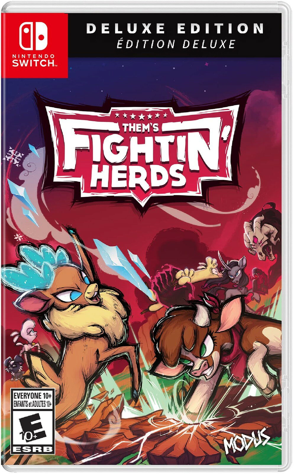 PRODUCT DETAILS 【商品情報】・商品名：Them's Fighting Herds: Deluxe Edition - Nintendo Switch・対応機種：ニンテンドースイッチ（Switch）・仕様：北米版（NTSC-U/C）・言語：英語【コンディション】・新品未開封の海外直輸入品です。・パッケージに輸送によるスレ・小傷がある場合があります。 ■ 北米版ゲームについてのご注意（必ずお読みください） 【北米版 ゲームについてのご注意】こちらの商品は、北米版（海外仕様）のゲームソフトです。・ニンテンドースイッチ（Switch）本体はリージョンフリーのため、日本国内の本体でもプレイいただけます。・ゲーム内の表示および音声は、基本的に英語です。日本語には対応していない場合があります。・オンライン機能・ダウンロードコンテンツ等は、アカウントの地域により利用できない場合があります。・海外版であることを理由とした返品・交換はお受けできません。 ■ ご注意 ・掲載画像は実物に近い色味になるよう調整しておりますが、ご利用の環境により差異が生じる場合があります。・複数店舗で在庫を共有しているため、ご注文後に在庫切れとなる場合がございます。・海外倉庫からのお取り寄せのため、発送までに数日〜2〜3週間程度かかる場合があります。 ■ 納期についてお届けの目安を必ずご確認ください。 ご注意 海外からの輸入品となります。海外輸送のため、外箱に軽微なスレ等がある場合がございますが、商品本体には影響ございません。 ※在庫状況は仕入先の在庫情報をもとに出来る限り正確に表示しておりますが、取寄せ商品のため、タイミングによりご注文後に欠品・キャンセルとなる場合がございます。