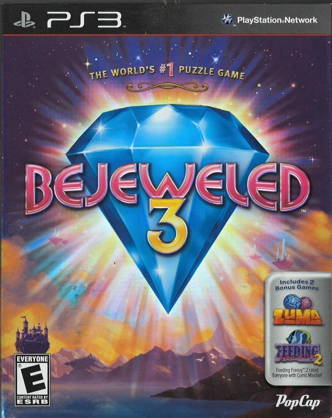 Bejeweled 3 (with Zuma & Feeding Frenzy 2) PS3 (Brand New Factory Sealed US Vers 北米版 PS3 プレイステーション3 海外版ソフト