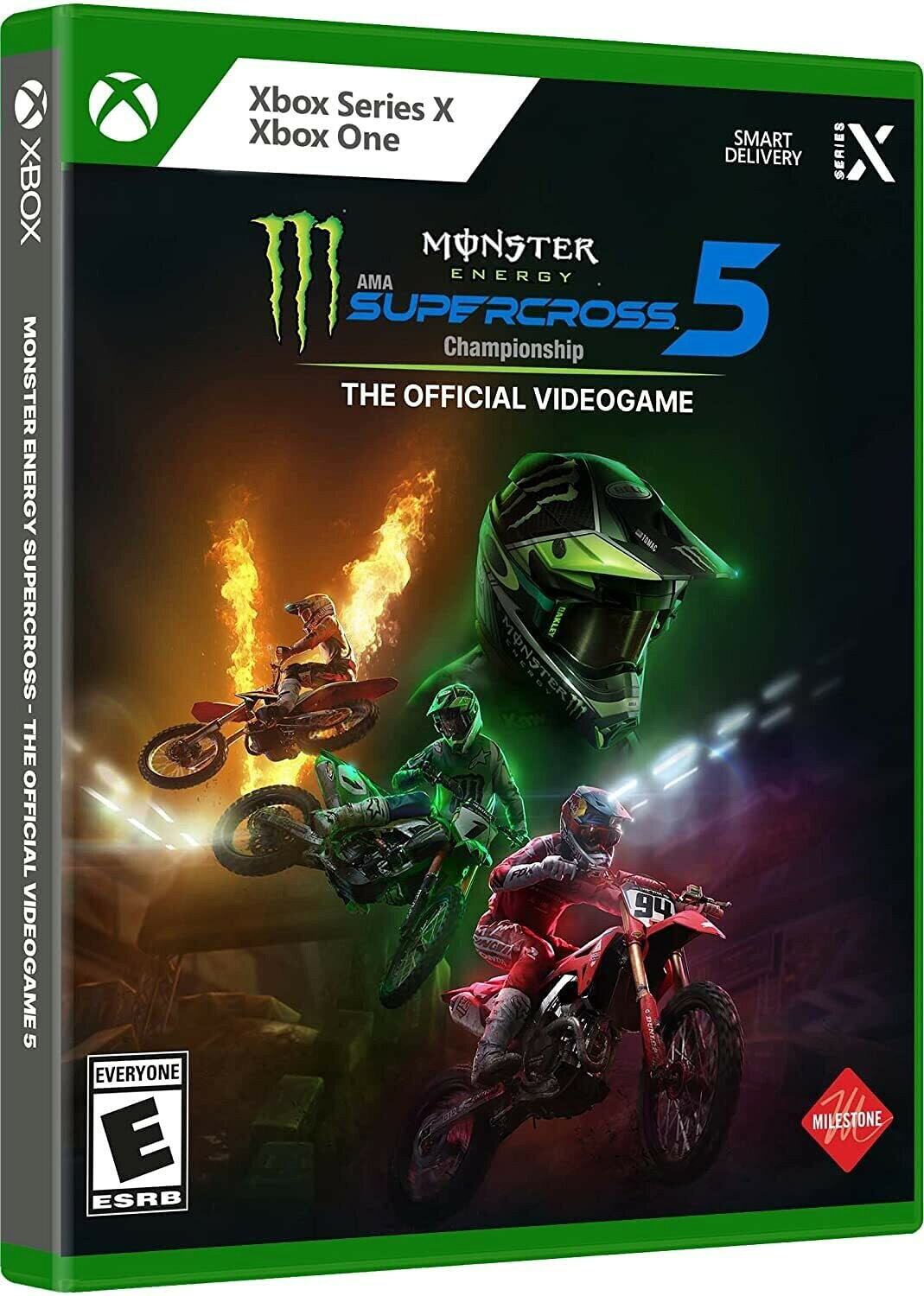PRODUCT DETAILS 【商品情報】・商品名：Monster Energy Supercross 5 - Xbox One/Series X・対応機種：Xbox One（Xbox One）・仕様：北米版（NTSC-U/C）・言語：英語【コンディション】・新品未開封の海外直輸入品です。・パッケージに輸送によるスレ・小傷がある場合があります。 ■ 北米版ゲームについてのご注意（必ずお読みください） 【北米版 ゲームについてのご注意】こちらの商品は、北米版（海外仕様）のゲームソフトです。・Xbox One（Xbox One）本体はリージョンフリーのため、日本国内の本体でもプレイいただけます。・ゲーム内の表示および音声は、基本的に英語です。日本語には対応していない場合があります。・オンライン機能・ダウンロードコンテンツ等は、アカウントの地域により利用できない場合があります。・海外版であることを理由とした返品・交換はお受けできません。 ■ ご注意 ・掲載画像は実物に近い色味になるよう調整しておりますが、ご利用の環境により差異が生じる場合があります。・複数店舗で在庫を共有しているため、ご注文後に在庫切れとなる場合がございます。・海外倉庫からのお取り寄せのため、発送までに数日〜2〜3週間程度かかる場合があります。 ■ 納期についてお届けの目安を必ずご確認ください。 ご注意 海外からの輸入品となります。海外輸送のため、外箱に軽微なスレ等がある場合がございますが、商品本体には影響ございません。 ※在庫状況は仕入先の在庫情報をもとに出来る限り正確に表示しておりますが、取寄せ商品のため、タイミングによりご注文後に欠品・キャンセルとなる場合がございます。