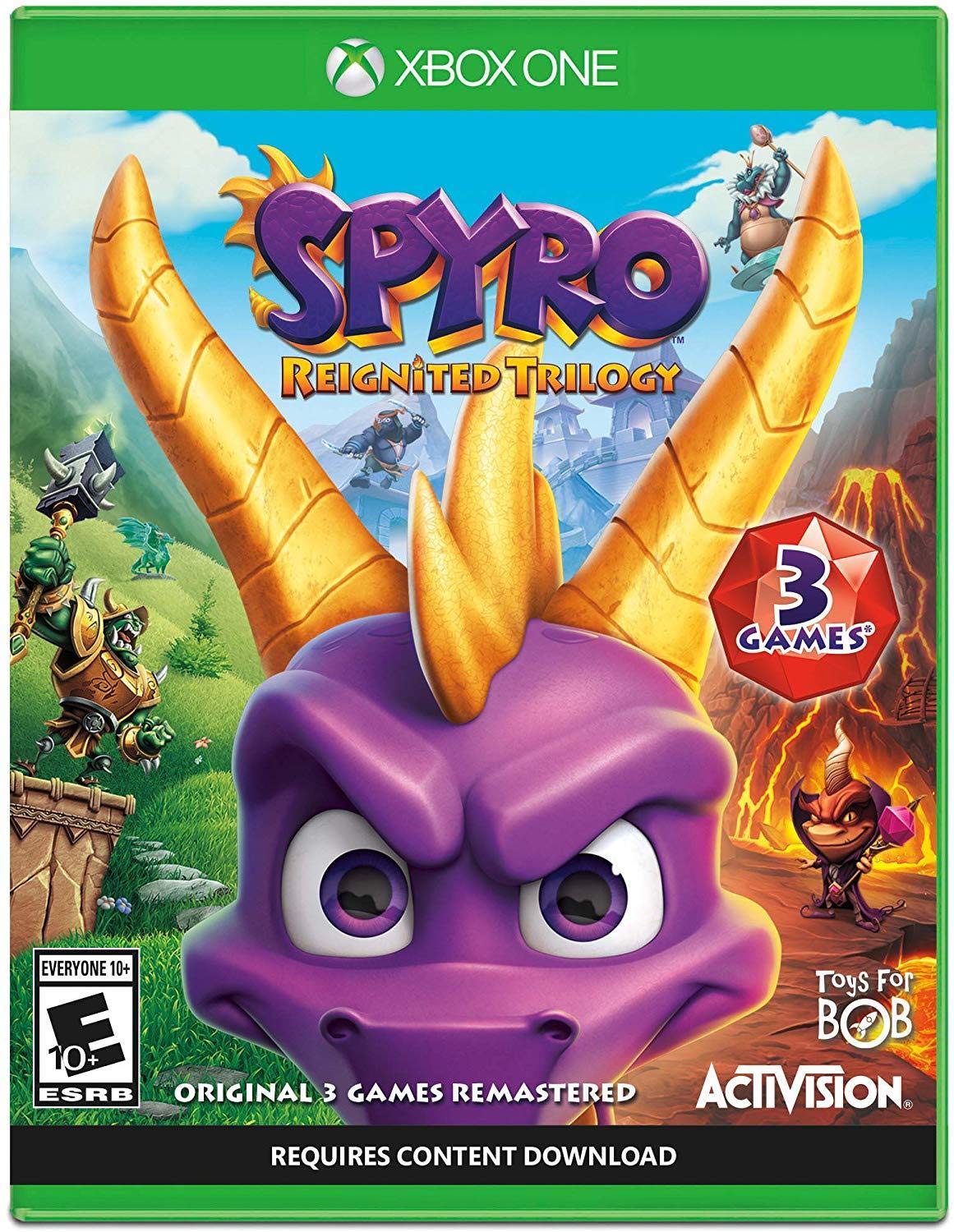 PRODUCT DETAILS 【商品情報】・商品名：Spyro Reignited Trilogy - Xbox One・対応機種：Xbox One／Xbox Series X・仕様：北米版・言語：英語【コンディション】・新品・海外直輸入品です。・パッケージに輸送によるスレ・小傷がある場合があります。 ■ 日本国内のXbox本体でプレイいただけます Xbox One／Xbox Series X のディスクはリージョンフリーのため、北米版のソフトも日本国内で購入された本体でそのままプレイいただけます。対応本体：Xbox One／Xbox One S／Xbox One X／Xbox Series X ■ 北米版ゲームについてのご注意（必ずお読みください） ・ゲーム内の表示および音声は英語です。日本語には対応しておりません。・Xbox Series S はディスクドライブを搭載していないため、本商品はプレイできません。・追加コンテンツ（DLC）やオンライン機能のご利用には、北米（海外）のMicrosoftアカウントが必要となる場合があります。・パッケージ・取扱説明書はすべて英語表記です。・海外版であること、およびお手持ちの本体で使用できないことを理由とした返品・交換はお受けできません。 ■ ご注意 ・掲載画像は実物に近い色味になるよう調整しておりますが、ご利用の環境により差異が生じる場合があります。・複数店舗で在庫を共有しているため、ご注文後に在庫切れとなる場合がございます。・海外倉庫からのお取り寄せのため、発送までに数日〜2〜3週間程度かかる場合があります。 ■ 納期についてお届けの目安を必ずご確認ください。 ご注意 海外からの輸入品となります。海外輸送のため、外箱に軽微なスレ等がある場合がございますが、商品本体には影響ございません。 ※在庫状況は仕入先の在庫情報をもとに出来る限り正確に表示しておりますが、取寄せ商品のため、タイミングによりご注文後に欠品・キャンセルとなる場合がございます。