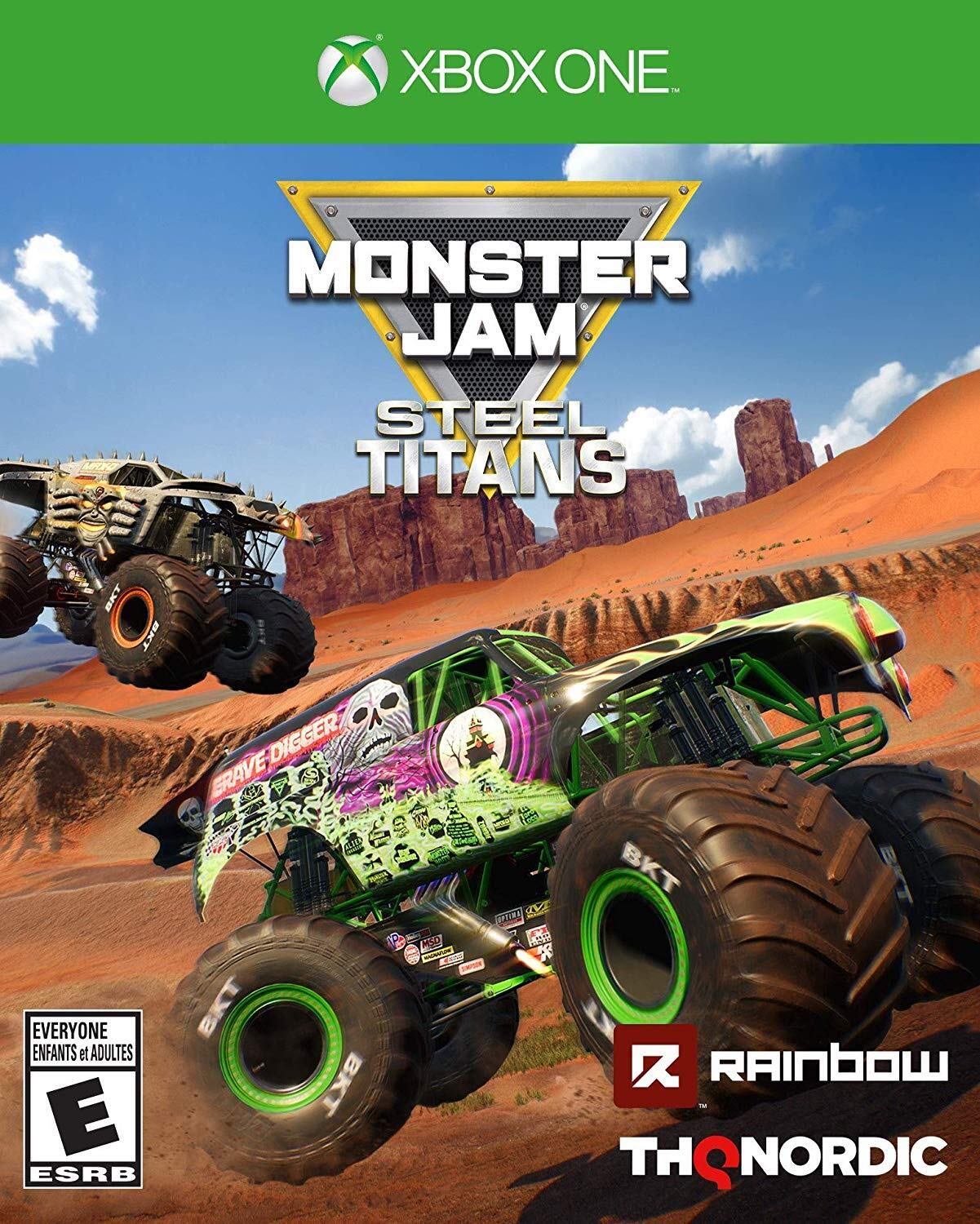 PRODUCT DETAILS 【商品情報】・商品名：Monster Jam Steel Titans - Xbox One・対応機種：Xbox One／Xbox Series X・仕様：北米版・言語：英語【コンディション】・新品・海外直輸入品です。・パッケージに輸送によるスレ・小傷がある場合があります。 ■ 日本国内のXbox本体でプレイいただけます Xbox One／Xbox Series X のディスクはリージョンフリーのため、北米版のソフトも日本国内で購入された本体でそのままプレイいただけます。対応本体：Xbox One／Xbox One S／Xbox One X／Xbox Series X ■ 北米版ゲームについてのご注意（必ずお読みください） ・ゲーム内の表示および音声は英語です。日本語には対応しておりません。・Xbox Series S はディスクドライブを搭載していないため、本商品はプレイできません。・追加コンテンツ（DLC）やオンライン機能のご利用には、北米（海外）のMicrosoftアカウントが必要となる場合があります。・パッケージ・取扱説明書はすべて英語表記です。・海外版であること、およびお手持ちの本体で使用できないことを理由とした返品・交換はお受けできません。 ■ ご注意 ・掲載画像は実物に近い色味になるよう調整しておりますが、ご利用の環境により差異が生じる場合があります。・複数店舗で在庫を共有しているため、ご注文後に在庫切れとなる場合がございます。・海外倉庫からのお取り寄せのため、発送までに数日〜2〜3週間程度かかる場合があります。 ■ 納期についてお届けの目安を必ずご確認ください。 ご注意 海外からの輸入品となります。海外輸送のため、外箱に軽微なスレ等がある場合がございますが、商品本体には影響ございません。 ※在庫状況は仕入先の在庫情報をもとに出来る限り正確に表示しておりますが、取寄せ商品のため、タイミングによりご注文後に欠品・キャンセルとなる場合がございます。