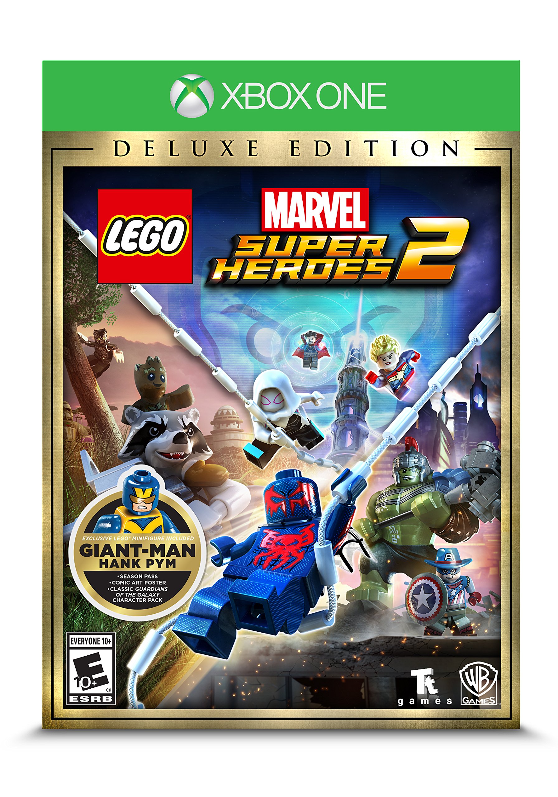 PRODUCT DETAILS 【商品情報】・商品名：LEGO Marvel Superheroes 2 Deluxe - Xbox One・対応機種：Xbox One／Xbox Series X・仕様：北米版・言語：英語【コンディション】・新品・海外直輸入品です。・パッケージに輸送によるスレ・小傷がある場合があります。 ■ 日本国内のXbox本体でプレイいただけます Xbox One／Xbox Series X のディスクはリージョンフリーのため、北米版のソフトも日本国内で購入された本体でそのままプレイいただけます。対応本体：Xbox One／Xbox One S／Xbox One X／Xbox Series X ■ 北米版ゲームについてのご注意（必ずお読みください） ・ゲーム内の表示および音声は英語です。日本語には対応しておりません。・Xbox Series S はディスクドライブを搭載していないため、本商品はプレイできません。・追加コンテンツ（DLC）やオンライン機能のご利用には、北米（海外）のMicrosoftアカウントが必要となる場合があります。・パッケージ・取扱説明書はすべて英語表記です。・海外版であること、およびお手持ちの本体で使用できないことを理由とした返品・交換はお受けできません。 ■ ご注意 ・掲載画像は実物に近い色味になるよう調整しておりますが、ご利用の環境により差異が生じる場合があります。・複数店舗で在庫を共有しているため、ご注文後に在庫切れとなる場合がございます。・海外倉庫からのお取り寄せのため、発送までに数日〜2〜3週間程度かかる場合があります。 ■ 納期についてお届けの目安を必ずご確認ください。 ご注意 海外からの輸入品となります。海外輸送のため、外箱に軽微なスレ等がある場合がございますが、商品本体には影響ございません。 ※在庫状況は仕入先の在庫情報をもとに出来る限り正確に表示しておりますが、取寄せ商品のため、タイミングによりご注文後に欠品・キャンセルとなる場合がございます。