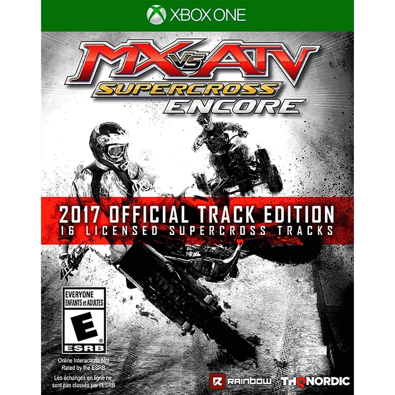 PRODUCT DETAILS 【商品情報】・商品名：MX vs. ATV: Supercross Encore - 2017 Official Track Edition - Xbox One・対応機種：Xbox One／Xbox Series X・仕様：北米版・言語：英語【コンディション】・新品・海外直輸入品です。・パッケージに輸送によるスレ・小傷がある場合があります。 ■ 日本国内のXbox本体でプレイいただけます Xbox One／Xbox Series X のディスクはリージョンフリーのため、北米版のソフトも日本国内で購入された本体でそのままプレイいただけます。対応本体：Xbox One／Xbox One S／Xbox One X／Xbox Series X ■ 北米版ゲームについてのご注意（必ずお読みください） ・ゲーム内の表示および音声は英語です。日本語には対応しておりません。・Xbox Series S はディスクドライブを搭載していないため、本商品はプレイできません。・追加コンテンツ（DLC）やオンライン機能のご利用には、北米（海外）のMicrosoftアカウントが必要となる場合があります。・パッケージ・取扱説明書はすべて英語表記です。・海外版であること、およびお手持ちの本体で使用できないことを理由とした返品・交換はお受けできません。 ■ ご注意 ・掲載画像は実物に近い色味になるよう調整しておりますが、ご利用の環境により差異が生じる場合があります。・複数店舗で在庫を共有しているため、ご注文後に在庫切れとなる場合がございます。・海外倉庫からのお取り寄せのため、発送までに数日〜2〜3週間程度かかる場合があります。 ■ 納期についてお届けの目安を必ずご確認ください。 ご注意 海外からの輸入品となります。海外輸送のため、外箱に軽微なスレ等がある場合がございますが、商品本体には影響ございません。 ※在庫状況は仕入先の在庫情報をもとに出来る限り正確に表示しておりますが、取寄せ商品のため、タイミングによりご注文後に欠品・キャンセルとなる場合がございます。