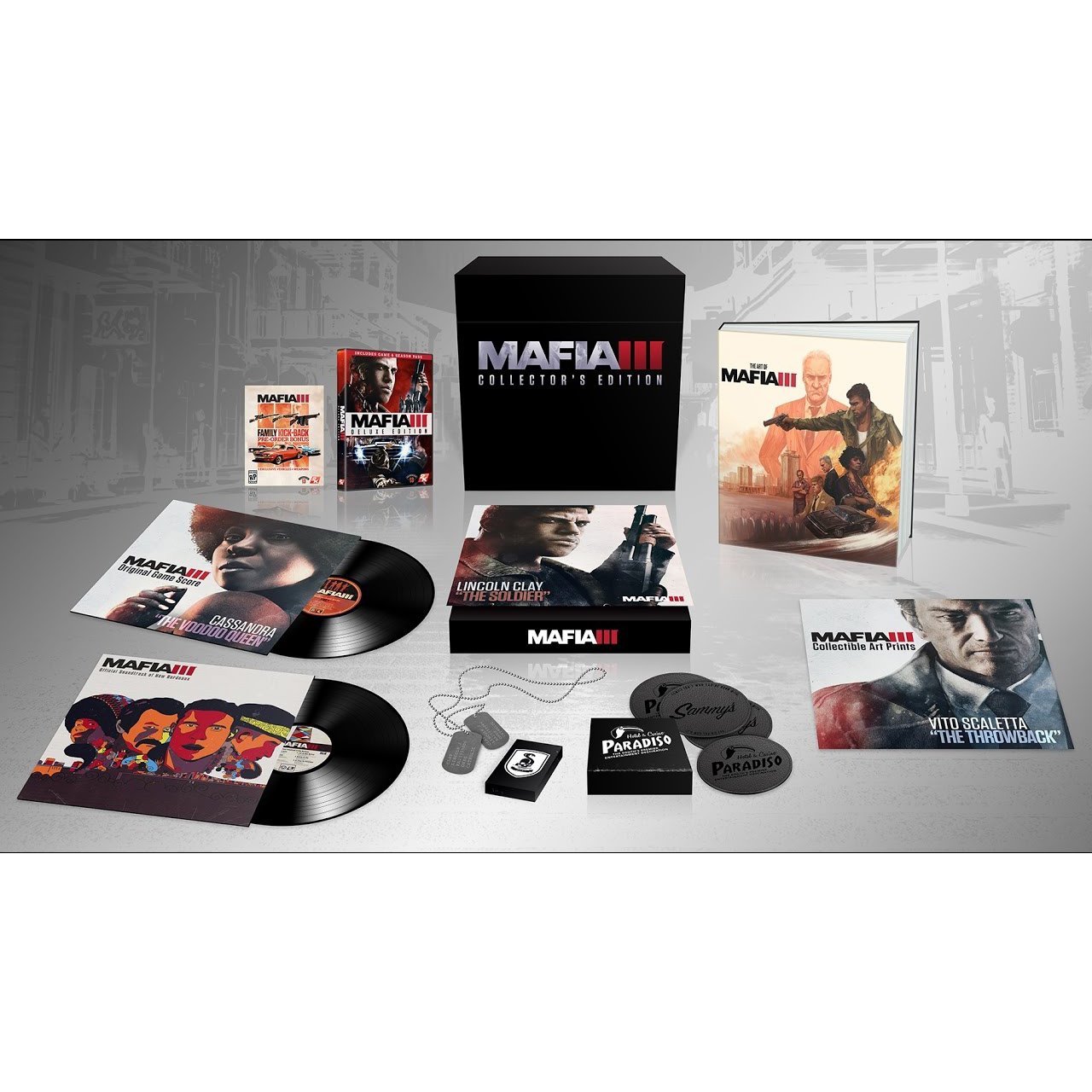PRODUCT DETAILS 【商品情報】・商品名：Mafia III Collectors Edition - Xbox One・対応機種：Xbox One／Xbox Series X・仕様：北米版・言語：英語【コンディション】・新品・海外直輸入品です。・パッケージに輸送によるスレ・小傷がある場合があります。 ■ 日本国内のXbox本体でプレイいただけます Xbox One／Xbox Series X のディスクはリージョンフリーのため、北米版のソフトも日本国内で購入された本体でそのままプレイいただけます。対応本体：Xbox One／Xbox One S／Xbox One X／Xbox Series X ■ 北米版ゲームについてのご注意（必ずお読みください） ・ゲーム内の表示および音声は英語です。日本語には対応しておりません。・Xbox Series S はディスクドライブを搭載していないため、本商品はプレイできません。・追加コンテンツ（DLC）やオンライン機能のご利用には、北米（海外）のMicrosoftアカウントが必要となる場合があります。・パッケージ・取扱説明書はすべて英語表記です。・海外版であること、およびお手持ちの本体で使用できないことを理由とした返品・交換はお受けできません。 ■ ご注意 ・掲載画像は実物に近い色味になるよう調整しておりますが、ご利用の環境により差異が生じる場合があります。・複数店舗で在庫を共有しているため、ご注文後に在庫切れとなる場合がございます。・海外倉庫からのお取り寄せのため、発送までに数日〜2〜3週間程度かかる場合があります。 ■ 納期についてお届けの目安を必ずご確認ください。 ご注意 海外からの輸入品となります。海外輸送のため、外箱に軽微なスレ等がある場合がございますが、商品本体には影響ございません。 ※在庫状況は仕入先の在庫情報をもとに出来る限り正確に表示しておりますが、取寄せ商品のため、タイミングによりご注文後に欠品・キャンセルとなる場合がございます。