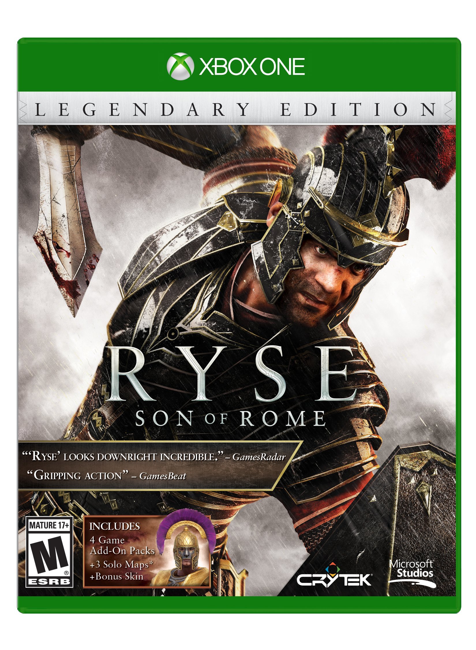 PRODUCT DETAILS 【商品情報】・商品名：Ryse: Legendary Edition・対応機種：Xbox One／Xbox Series X・仕様：北米版・言語：英語【コンディション】・新品・海外直輸入品です。・パッケージに輸送によるスレ・小傷がある場合があります。 ■ 日本国内のXbox本体でプレイいただけます Xbox One／Xbox Series X のディスクはリージョンフリーのため、北米版のソフトも日本国内で購入された本体でそのままプレイいただけます。対応本体：Xbox One／Xbox One S／Xbox One X／Xbox Series X ■ 北米版ゲームについてのご注意（必ずお読みください） ・ゲーム内の表示および音声は英語です。日本語には対応しておりません。・Xbox Series S はディスクドライブを搭載していないため、本商品はプレイできません。・追加コンテンツ（DLC）やオンライン機能のご利用には、北米（海外）のMicrosoftアカウントが必要となる場合があります。・パッケージ・取扱説明書はすべて英語表記です。・海外版であること、およびお手持ちの本体で使用できないことを理由とした返品・交換はお受けできません。 ■ ご注意 ・掲載画像は実物に近い色味になるよう調整しておりますが、ご利用の環境により差異が生じる場合があります。・複数店舗で在庫を共有しているため、ご注文後に在庫切れとなる場合がございます。・海外倉庫からのお取り寄せのため、発送までに数日〜2〜3週間程度かかる場合があります。 ■ 納期についてお届けの目安を必ずご確認ください。 ご注意 海外からの輸入品となります。海外輸送のため、外箱に軽微なスレ等がある場合がございますが、商品本体には影響ございません。 ※在庫状況は仕入先の在庫情報をもとに出来る限り正確に表示しておりますが、取寄せ商品のため、タイミングによりご注文後に欠品・キャンセルとなる場合がございます。
