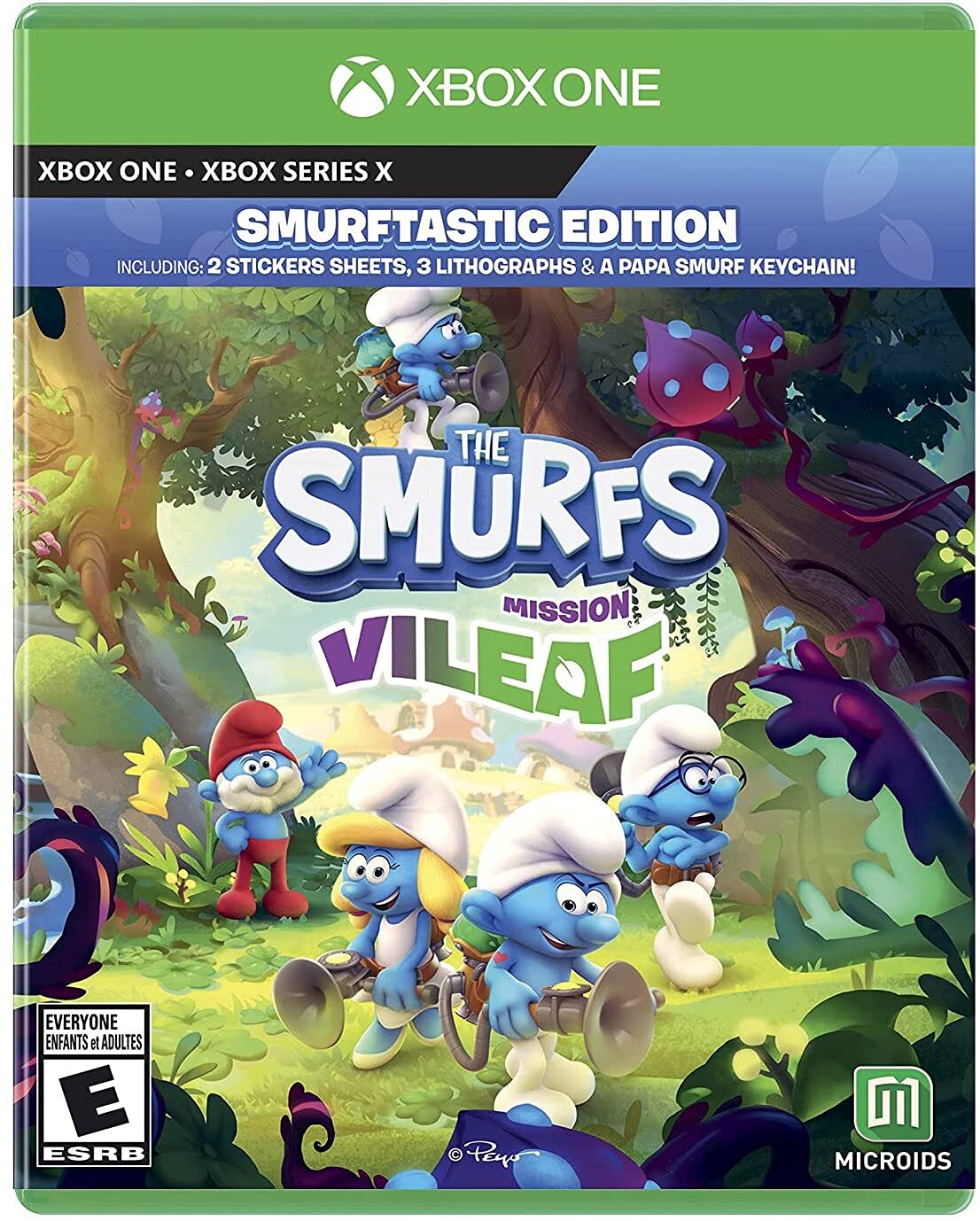 PRODUCT DETAILS 【商品情報】・商品名：The Smurfs: Mission Vileaf - Smurftastic Edition (XB1) - Xbox One・対応機種：Xbox One／Xbox Series X・仕様：北米版・言語：英語【コンディション】・新品・海外直輸入品です。・パッケージに輸送によるスレ・小傷がある場合があります。 ■ 日本国内のXbox本体でプレイいただけます Xbox One／Xbox Series X のディスクはリージョンフリーのため、北米版のソフトも日本国内で購入された本体でそのままプレイいただけます。対応本体：Xbox One／Xbox One S／Xbox One X／Xbox Series X ■ 北米版ゲームについてのご注意（必ずお読みください） ・ゲーム内の表示および音声は英語です。日本語には対応しておりません。・Xbox Series S はディスクドライブを搭載していないため、本商品はプレイできません。・追加コンテンツ（DLC）やオンライン機能のご利用には、北米（海外）のMicrosoftアカウントが必要となる場合があります。・パッケージ・取扱説明書はすべて英語表記です。・海外版であること、およびお手持ちの本体で使用できないことを理由とした返品・交換はお受けできません。 ■ ご注意 ・掲載画像は実物に近い色味になるよう調整しておりますが、ご利用の環境により差異が生じる場合があります。・複数店舗で在庫を共有しているため、ご注文後に在庫切れとなる場合がございます。・海外倉庫からのお取り寄せのため、発送までに数日〜2〜3週間程度かかる場合があります。 ■ 納期についてお届けの目安を必ずご確認ください。 ご注意 海外からの輸入品となります。海外輸送のため、外箱に軽微なスレ等がある場合がございますが、商品本体には影響ございません。 ※在庫状況は仕入先の在庫情報をもとに出来る限り正確に表示しておりますが、取寄せ商品のため、タイミングによりご注文後に欠品・キャンセルとなる場合がございます。