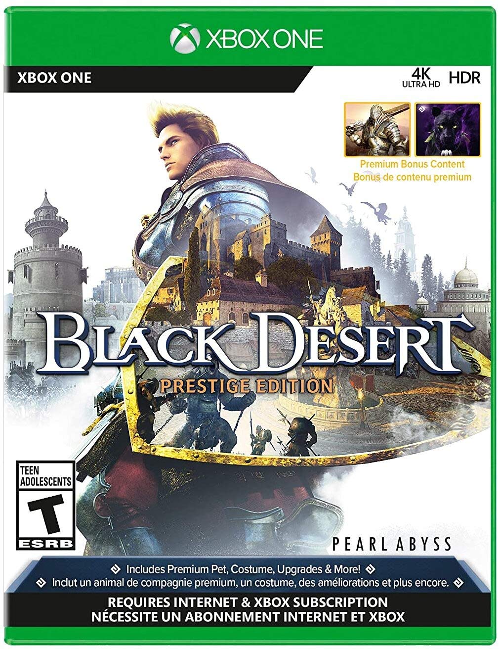 PRODUCT DETAILS 【商品情報】・商品名：Black Desert: Prestige Edition - Xbox One・対応機種：Xbox One／Xbox Series X・仕様：北米版・言語：英語【コンディション】・新品・海外直輸入品です。・パッケージに輸送によるスレ・小傷がある場合があります。 ■ 日本国内のXbox本体でプレイいただけます Xbox One／Xbox Series X のディスクはリージョンフリーのため、北米版のソフトも日本国内で購入された本体でそのままプレイいただけます。対応本体：Xbox One／Xbox One S／Xbox One X／Xbox Series X ■ 北米版ゲームについてのご注意（必ずお読みください） ・ゲーム内の表示および音声は英語です。日本語には対応しておりません。・Xbox Series S はディスクドライブを搭載していないため、本商品はプレイできません。・追加コンテンツ（DLC）やオンライン機能のご利用には、北米（海外）のMicrosoftアカウントが必要となる場合があります。・パッケージ・取扱説明書はすべて英語表記です。・海外版であること、およびお手持ちの本体で使用できないことを理由とした返品・交換はお受けできません。 ■ ご注意 ・掲載画像は実物に近い色味になるよう調整しておりますが、ご利用の環境により差異が生じる場合があります。・複数店舗で在庫を共有しているため、ご注文後に在庫切れとなる場合がございます。・海外倉庫からのお取り寄せのため、発送までに数日〜2〜3週間程度かかる場合があります。 ■ 納期についてお届けの目安を必ずご確認ください。 ご注意 海外からの輸入品となります。海外輸送のため、外箱に軽微なスレ等がある場合がございますが、商品本体には影響ございません。 ※在庫状況は仕入先の在庫情報をもとに出来る限り正確に表示しておりますが、取寄せ商品のため、タイミングによりご注文後に欠品・キャンセルとなる場合がございます。