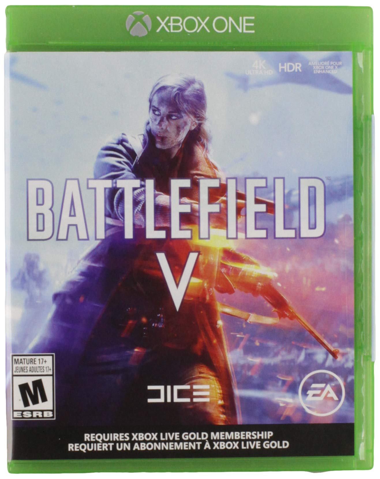 PRODUCT DETAILS 【商品情報】・商品名：Battlefield V - Xbox One・対応機種：Xbox One／Xbox Series X・仕様：北米版・言語：英語【コンディション】・新品・海外直輸入品です。・パッケージに輸送によるスレ・小傷がある場合があります。 ■ 日本国内のXbox本体でプレイいただけます Xbox One／Xbox Series X のディスクはリージョンフリーのため、北米版のソフトも日本国内で購入された本体でそのままプレイいただけます。対応本体：Xbox One／Xbox One S／Xbox One X／Xbox Series X ■ 北米版ゲームについてのご注意（必ずお読みください） ・ゲーム内の表示および音声は英語です。日本語には対応しておりません。・Xbox Series S はディスクドライブを搭載していないため、本商品はプレイできません。・追加コンテンツ（DLC）やオンライン機能のご利用には、北米（海外）のMicrosoftアカウントが必要となる場合があります。・パッケージ・取扱説明書はすべて英語表記です。・海外版であること、およびお手持ちの本体で使用できないことを理由とした返品・交換はお受けできません。 ■ ご注意 ・掲載画像は実物に近い色味になるよう調整しておりますが、ご利用の環境により差異が生じる場合があります。・複数店舗で在庫を共有しているため、ご注文後に在庫切れとなる場合がございます。・海外倉庫からのお取り寄せのため、発送までに数日〜2〜3週間程度かかる場合があります。 ■ 納期についてお届けの目安を必ずご確認ください。 ご注意 海外からの輸入品となります。海外輸送のため、外箱に軽微なスレ等がある場合がございますが、商品本体には影響ございません。 ※在庫状況は仕入先の在庫情報をもとに出来る限り正確に表示しておりますが、取寄せ商品のため、タイミングによりご注文後に欠品・キャンセルとなる場合がございます。