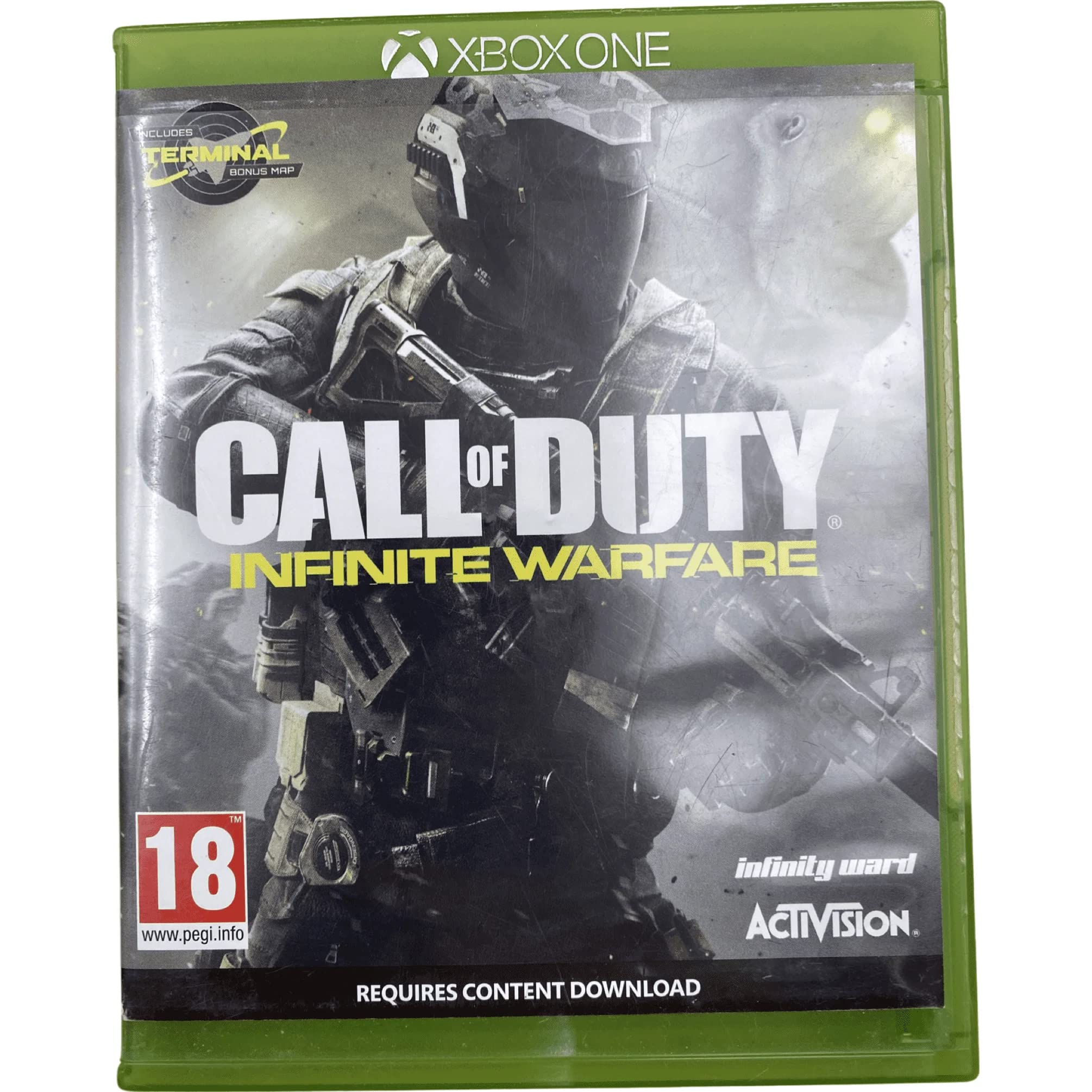 PRODUCT DETAILS 【商品情報】・商品名：Activision Call of Duty: Infinite Warfare (Xbox One)・対応機種：Xbox One／Xbox Series X・仕様：北米版・言語：英語【コンディション】・新品・海外直輸入品です。・パッケージに輸送によるスレ・小傷がある場合があります。 ■ 日本国内のXbox本体でプレイいただけます Xbox One／Xbox Series X のディスクはリージョンフリーのため、北米版のソフトも日本国内で購入された本体でそのままプレイいただけます。対応本体：Xbox One／Xbox One S／Xbox One X／Xbox Series X ■ 北米版ゲームについてのご注意（必ずお読みください） ・ゲーム内の表示および音声は英語です。日本語には対応しておりません。・Xbox Series S はディスクドライブを搭載していないため、本商品はプレイできません。・追加コンテンツ（DLC）やオンライン機能のご利用には、北米（海外）のMicrosoftアカウントが必要となる場合があります。・パッケージ・取扱説明書はすべて英語表記です。・海外版であること、およびお手持ちの本体で使用できないことを理由とした返品・交換はお受けできません。 ■ ご注意 ・掲載画像は実物に近い色味になるよう調整しておりますが、ご利用の環境により差異が生じる場合があります。・複数店舗で在庫を共有しているため、ご注文後に在庫切れとなる場合がございます。・海外倉庫からのお取り寄せのため、発送までに数日〜2〜3週間程度かかる場合があります。 ■ 納期についてお届けの目安を必ずご確認ください。 ご注意 海外からの輸入品となります。海外輸送のため、外箱に軽微なスレ等がある場合がございますが、商品本体には影響ございません。 ※在庫状況は仕入先の在庫情報をもとに出来る限り正確に表示しておりますが、取寄せ商品のため、タイミングによりご注文後に欠品・キャンセルとなる場合がございます。