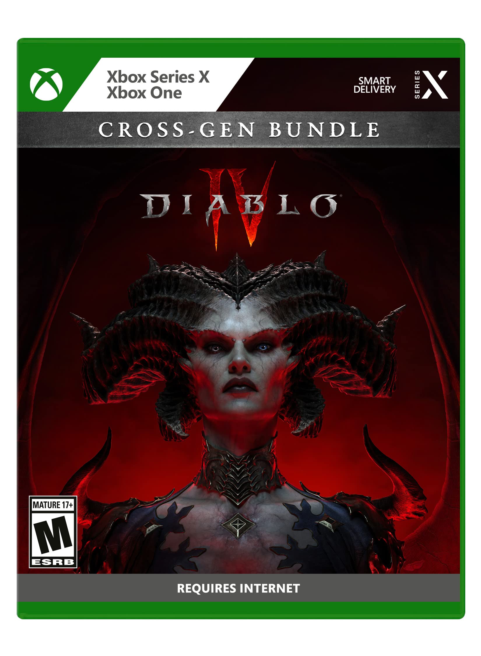 PRODUCT DETAILS 【商品情報】・商品名：Diablo IV・対応機種：Xbox One／Xbox Series X・仕様：北米版・言語：英語【コンディション】・新品・海外直輸入品です。・パッケージに輸送によるスレ・小傷がある場合があります。 ■ 日本国内のXbox本体でプレイいただけます Xbox One／Xbox Series X のディスクはリージョンフリーのため、北米版のソフトも日本国内で購入された本体でそのままプレイいただけます。対応本体：Xbox One／Xbox One S／Xbox One X／Xbox Series X ■ 北米版ゲームについてのご注意（必ずお読みください） ・ゲーム内の表示および音声は英語です。日本語には対応しておりません。・Xbox Series S はディスクドライブを搭載していないため、本商品はプレイできません。・追加コンテンツ（DLC）やオンライン機能のご利用には、北米（海外）のMicrosoftアカウントが必要となる場合があります。・パッケージ・取扱説明書はすべて英語表記です。・海外版であること、およびお手持ちの本体で使用できないことを理由とした返品・交換はお受けできません。 ■ ご注意 ・掲載画像は実物に近い色味になるよう調整しておりますが、ご利用の環境により差異が生じる場合があります。・複数店舗で在庫を共有しているため、ご注文後に在庫切れとなる場合がございます。・海外倉庫からのお取り寄せのため、発送までに数日〜2〜3週間程度かかる場合があります。 ■ 納期についてお届けの目安を必ずご確認ください。 ご注意 海外からの輸入品となります。海外輸送のため、外箱に軽微なスレ等がある場合がございますが、商品本体には影響ございません。 ※在庫状況は仕入先の在庫情報をもとに出来る限り正確に表示しておりますが、取寄せ商品のため、タイミングによりご注文後に欠品・キャンセルとなる場合がございます。