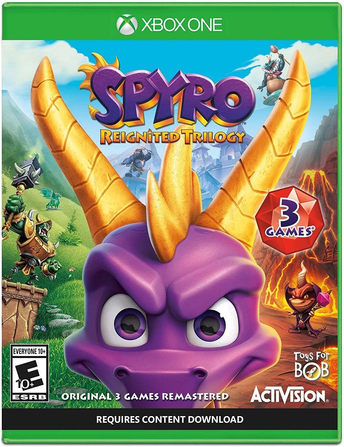 PRODUCT DETAILS 【商品情報】・商品名：X1 SPYRO REIGNITED TRILOGY・対応機種：Xbox One／Xbox Series X・仕様：北米版・言語：英語【コンディション】・新品・海外直輸入品です。・パッケージに輸送によるスレ・小傷がある場合があります。 ■ 日本国内のXbox本体でプレイいただけます Xbox One／Xbox Series X のディスクはリージョンフリーのため、北米版のソフトも日本国内で購入された本体でそのままプレイいただけます。対応本体：Xbox One／Xbox One S／Xbox One X／Xbox Series X ■ 北米版ゲームについてのご注意（必ずお読みください） ・ゲーム内の表示および音声は英語です。日本語には対応しておりません。・Xbox Series S はディスクドライブを搭載していないため、本商品はプレイできません。・追加コンテンツ（DLC）やオンライン機能のご利用には、北米（海外）のMicrosoftアカウントが必要となる場合があります。・パッケージ・取扱説明書はすべて英語表記です。・海外版であること、およびお手持ちの本体で使用できないことを理由とした返品・交換はお受けできません。 ■ ご注意 ・掲載画像は実物に近い色味になるよう調整しておりますが、ご利用の環境により差異が生じる場合があります。・複数店舗で在庫を共有しているため、ご注文後に在庫切れとなる場合がございます。・海外倉庫からのお取り寄せのため、発送までに数日〜2〜3週間程度かかる場合があります。 ■ 納期についてお届けの目安を必ずご確認ください。 ご注意 海外からの輸入品となります。海外輸送のため、外箱に軽微なスレ等がある場合がございますが、商品本体には影響ございません。 ※在庫状況は仕入先の在庫情報をもとに出来る限り正確に表示しておりますが、取寄せ商品のため、タイミングによりご注文後に欠品・キャンセルとなる場合がございます。