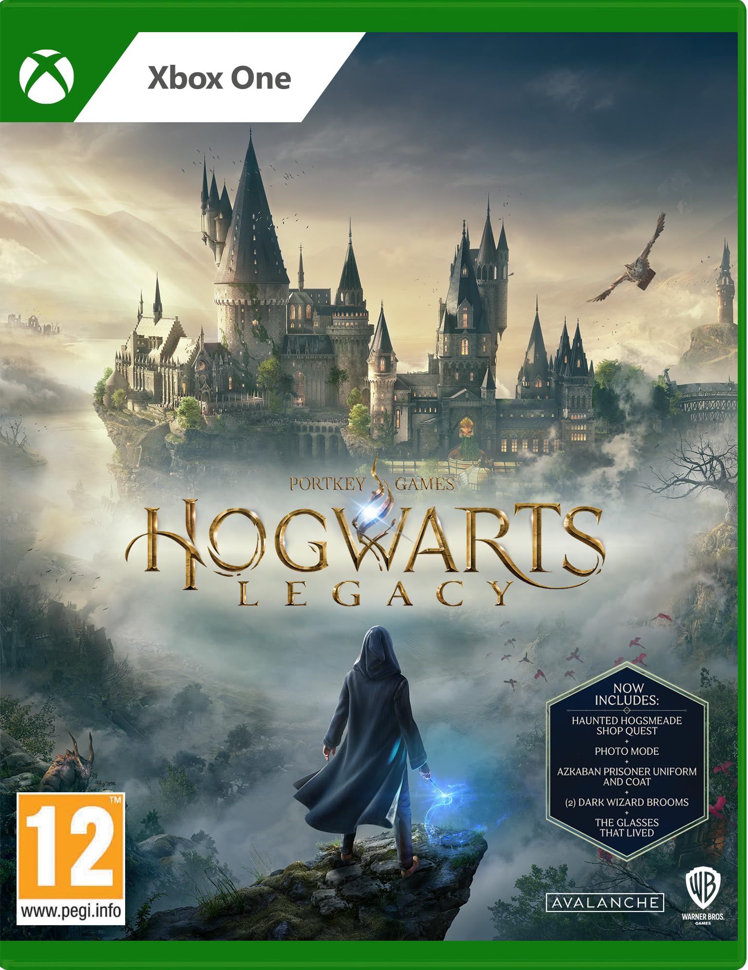 PRODUCT DETAILS 【商品情報】・商品名：Hogwarts Legacy (Xbox One) (AT-PEGI)・対応機種：Xbox One／Xbox Series X・仕様：北米版・言語：英語【コンディション】・新品・海外直輸入品です。・パッケージに輸送によるスレ・小傷がある場合があります。 ■ 日本国内のXbox本体でプレイいただけます Xbox One／Xbox Series X のディスクはリージョンフリーのため、北米版のソフトも日本国内で購入された本体でそのままプレイいただけます。対応本体：Xbox One／Xbox One S／Xbox One X／Xbox Series X ■ 北米版ゲームについてのご注意（必ずお読みください） ・ゲーム内の表示および音声は英語です。日本語には対応しておりません。・Xbox Series S はディスクドライブを搭載していないため、本商品はプレイできません。・追加コンテンツ（DLC）やオンライン機能のご利用には、北米（海外）のMicrosoftアカウントが必要となる場合があります。・パッケージ・取扱説明書はすべて英語表記です。・海外版であること、およびお手持ちの本体で使用できないことを理由とした返品・交換はお受けできません。 ■ ご注意 ・掲載画像は実物に近い色味になるよう調整しておりますが、ご利用の環境により差異が生じる場合があります。・複数店舗で在庫を共有しているため、ご注文後に在庫切れとなる場合がございます。・海外倉庫からのお取り寄せのため、発送までに数日〜2〜3週間程度かかる場合があります。 ■ 納期についてお届けの目安を必ずご確認ください。 ご注意 海外からの輸入品となります。海外輸送のため、外箱に軽微なスレ等がある場合がございますが、商品本体には影響ございません。 ※在庫状況は仕入先の在庫情報をもとに出来る限り正確に表示しておりますが、取寄せ商品のため、タイミングによりご注文後に欠品・キャンセルとなる場合がございます。