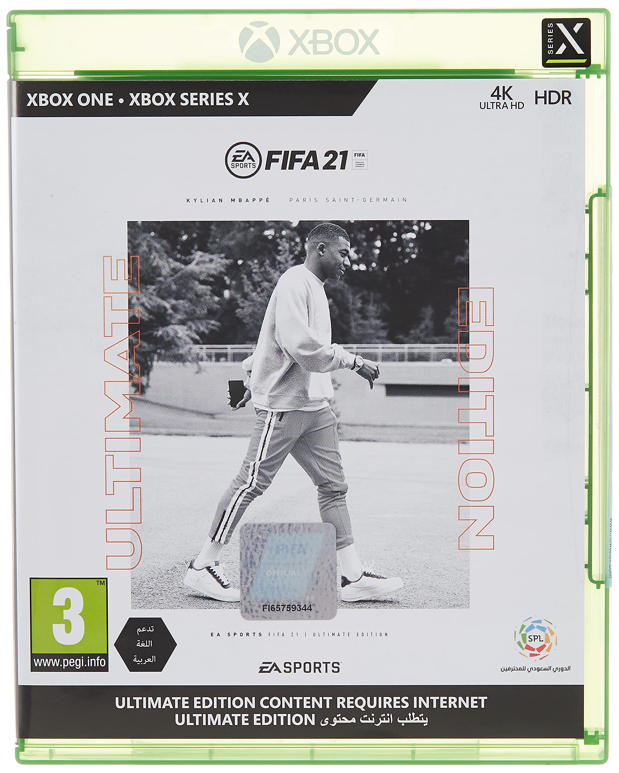 PRODUCT DETAILS 【商品情報】・商品名：FIFA 21 Ultimate Edition (Xbox One)・対応機種：Xbox One／Xbox Series X・仕様：北米版・言語：英語【コンディション】・新品・海外直輸入品です。・パッケージに輸送によるスレ・小傷がある場合があります。 ■ 日本国内のXbox本体でプレイいただけます Xbox One／Xbox Series X のディスクはリージョンフリーのため、北米版のソフトも日本国内で購入された本体でそのままプレイいただけます。対応本体：Xbox One／Xbox One S／Xbox One X／Xbox Series X ■ 北米版ゲームについてのご注意（必ずお読みください） ・ゲーム内の表示および音声は英語です。日本語には対応しておりません。・Xbox Series S はディスクドライブを搭載していないため、本商品はプレイできません。・追加コンテンツ（DLC）やオンライン機能のご利用には、北米（海外）のMicrosoftアカウントが必要となる場合があります。・パッケージ・取扱説明書はすべて英語表記です。・海外版であること、およびお手持ちの本体で使用できないことを理由とした返品・交換はお受けできません。 ■ ご注意 ・掲載画像は実物に近い色味になるよう調整しておりますが、ご利用の環境により差異が生じる場合があります。・複数店舗で在庫を共有しているため、ご注文後に在庫切れとなる場合がございます。・海外倉庫からのお取り寄せのため、発送までに数日〜2〜3週間程度かかる場合があります。 ■ 納期についてお届けの目安を必ずご確認ください。 ご注意 海外からの輸入品となります。海外輸送のため、外箱に軽微なスレ等がある場合がございますが、商品本体には影響ございません。 ※在庫状況は仕入先の在庫情報をもとに出来る限り正確に表示しておりますが、取寄せ商品のため、タイミングによりご注文後に欠品・キャンセルとなる場合がございます。