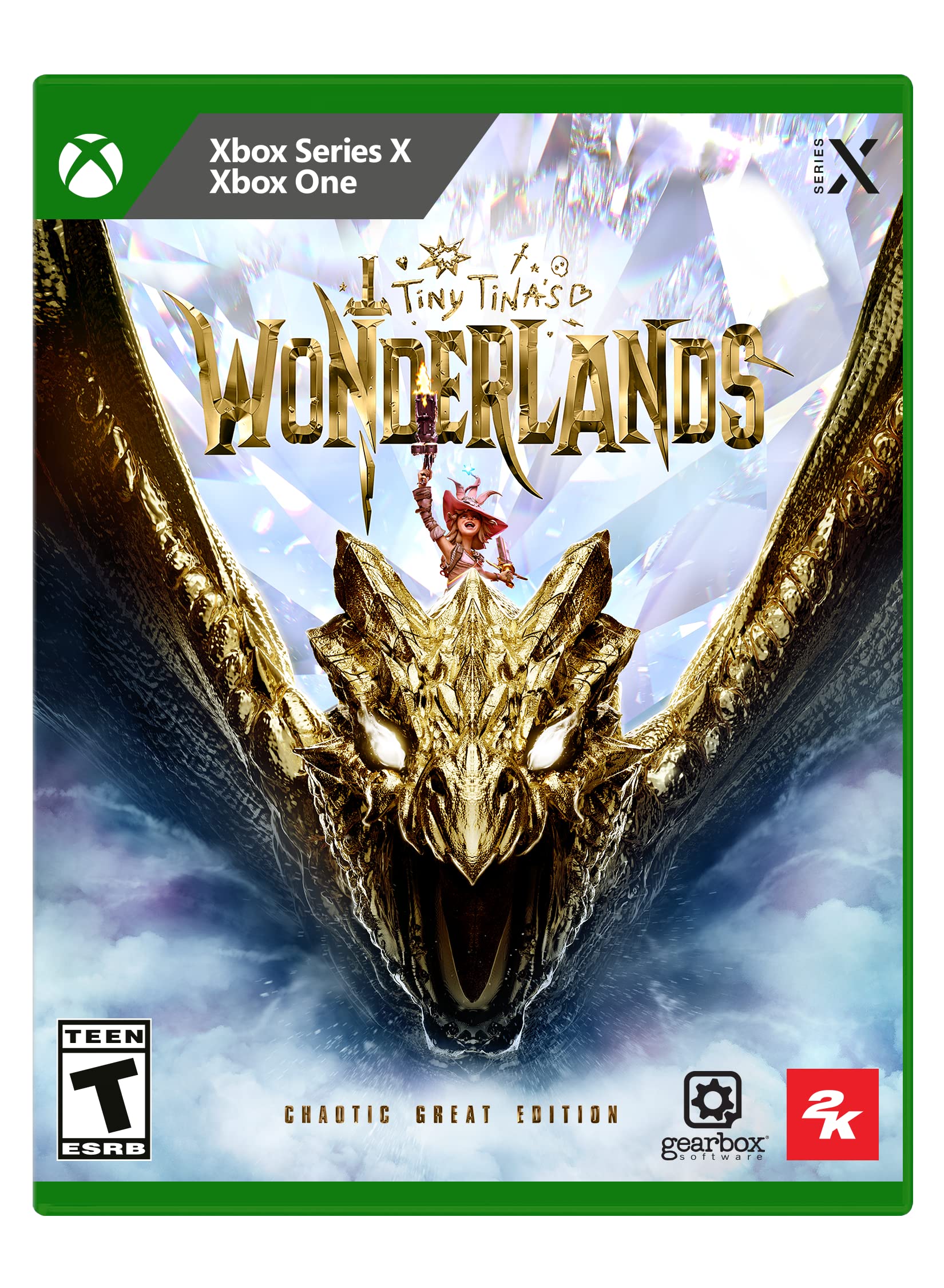 PRODUCT DETAILS 【商品情報】・商品名：Tiny Tina's Wonderlands Chaotic Great Edition - Xbox Series X・対応機種：Xbox Series X・仕様：北米版・言語：英語【コンディション】・新品・海外直輸入品です。・パッケージに輸送によるスレ・小傷がある場合があります。 ■ 日本国内のXbox本体でプレイいただけます Xbox Series X のディスクはリージョンフリーのため、北米版のソフトも日本国内で購入された本体でそのままプレイいただけます。対応本体：Xbox Series X ■ 北米版ゲームについてのご注意（必ずお読みください） ・ゲーム内の表示および音声は英語です。日本語には対応しておりません。・Xbox Series S はディスクドライブを搭載していないため、本商品はプレイできません。・追加コンテンツ（DLC）やオンライン機能のご利用には、北米（海外）のMicrosoftアカウントが必要となる場合があります。・パッケージ・取扱説明書はすべて英語表記です。・海外版であること、およびお手持ちの本体で使用できないことを理由とした返品・交換はお受けできません。 ■ ご注意 ・掲載画像は実物に近い色味になるよう調整しておりますが、ご利用の環境により差異が生じる場合があります。・複数店舗で在庫を共有しているため、ご注文後に在庫切れとなる場合がございます。・海外倉庫からのお取り寄せのため、発送までに数日〜2〜3週間程度かかる場合があります。 ■ 納期についてお届けの目安を必ずご確認ください。 ご注意 海外からの輸入品となります。海外輸送のため、外箱に軽微なスレ等がある場合がございますが、商品本体には影響ございません。 ※在庫状況は仕入先の在庫情報をもとに出来る限り正確に表示しておりますが、取寄せ商品のため、タイミングによりご注文後に欠品・キャンセルとなる場合がございます。