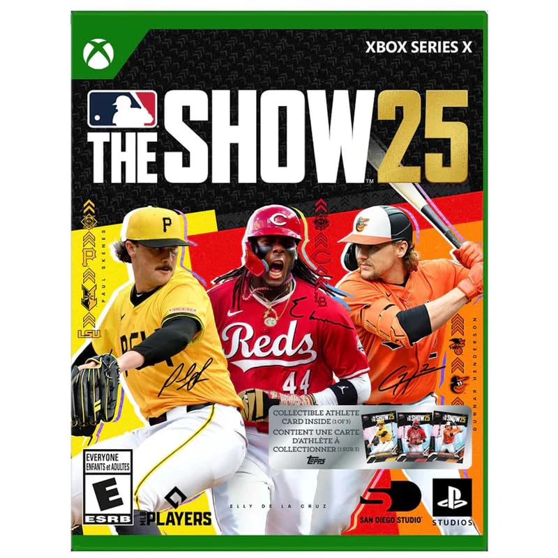 PRODUCT DETAILS 【商品情報】・商品名：MLB The Show 25 - For Xbox Series X・対応機種：Xbox Series X・仕様：北米版・言語：英語【コンディション】・新品・海外直輸入品です。・パッケージに輸送によるスレ・小傷がある場合があります。 ■ 日本国内のXbox本体でプレイいただけます Xbox Series X のディスクはリージョンフリーのため、北米版のソフトも日本国内で購入された本体でそのままプレイいただけます。対応本体：Xbox Series X ■ 北米版ゲームについてのご注意（必ずお読みください） ・ゲーム内の表示および音声は英語です。日本語には対応しておりません。・Xbox Series S はディスクドライブを搭載していないため、本商品はプレイできません。・追加コンテンツ（DLC）やオンライン機能のご利用には、北米（海外）のMicrosoftアカウントが必要となる場合があります。・パッケージ・取扱説明書はすべて英語表記です。・海外版であること、およびお手持ちの本体で使用できないことを理由とした返品・交換はお受けできません。 ■ ご注意 ・掲載画像は実物に近い色味になるよう調整しておりますが、ご利用の環境により差異が生じる場合があります。・複数店舗で在庫を共有しているため、ご注文後に在庫切れとなる場合がございます。・海外倉庫からのお取り寄せのため、発送までに数日〜2〜3週間程度かかる場合があります。 ■ 納期についてお届けの目安を必ずご確認ください。 ご注意 海外からの輸入品となります。海外輸送のため、外箱に軽微なスレ等がある場合がございますが、商品本体には影響ございません。 ※在庫状況は仕入先の在庫情報をもとに出来る限り正確に表示しておりますが、取寄せ商品のため、タイミングによりご注文後に欠品・キャンセルとなる場合がございます。