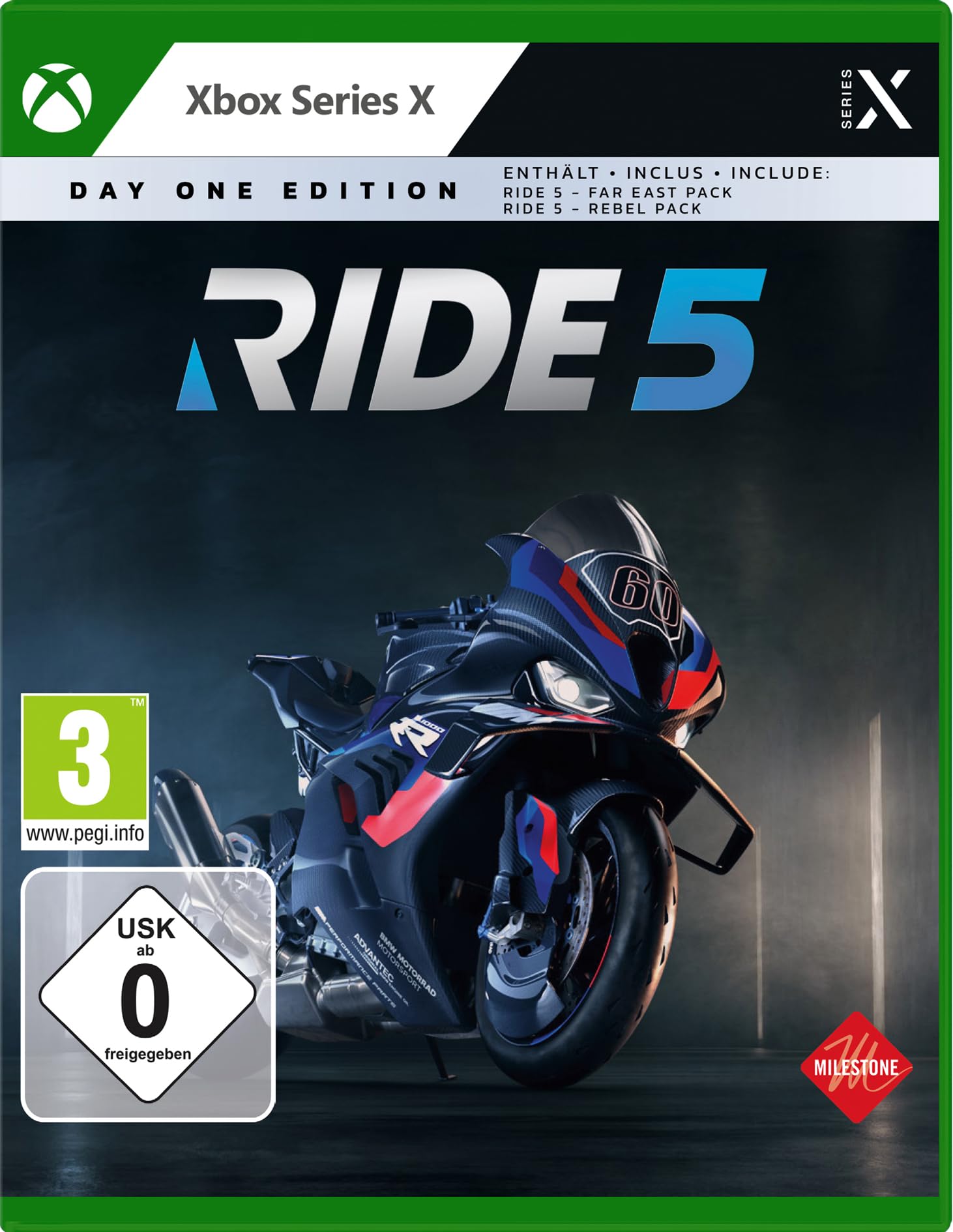 PRODUCT DETAILS 【商品情報】・商品名：RIDE 5 Day One Edition (Xbox Series X)・対応機種：Xbox Series X・仕様：北米版・言語：英語【コンディション】・新品・海外直輸入品です。・パッケージに輸送によるスレ・小傷がある場合があります。 ■ 日本国内のXbox本体でプレイいただけます Xbox Series X のディスクはリージョンフリーのため、北米版のソフトも日本国内で購入された本体でそのままプレイいただけます。対応本体：Xbox Series X ■ 北米版ゲームについてのご注意（必ずお読みください） ・ゲーム内の表示および音声は英語です。日本語には対応しておりません。・Xbox Series S はディスクドライブを搭載していないため、本商品はプレイできません。・追加コンテンツ（DLC）やオンライン機能のご利用には、北米（海外）のMicrosoftアカウントが必要となる場合があります。・パッケージ・取扱説明書はすべて英語表記です。・海外版であること、およびお手持ちの本体で使用できないことを理由とした返品・交換はお受けできません。 ■ ご注意 ・掲載画像は実物に近い色味になるよう調整しておりますが、ご利用の環境により差異が生じる場合があります。・複数店舗で在庫を共有しているため、ご注文後に在庫切れとなる場合がございます。・海外倉庫からのお取り寄せのため、発送までに数日〜2〜3週間程度かかる場合があります。 ■ 納期についてお届けの目安を必ずご確認ください。 ご注意 海外からの輸入品となります。海外輸送のため、外箱に軽微なスレ等がある場合がございますが、商品本体には影響ございません。 ※在庫状況は仕入先の在庫情報をもとに出来る限り正確に表示しておりますが、取寄せ商品のため、タイミングによりご注文後に欠品・キャンセルとなる場合がございます。