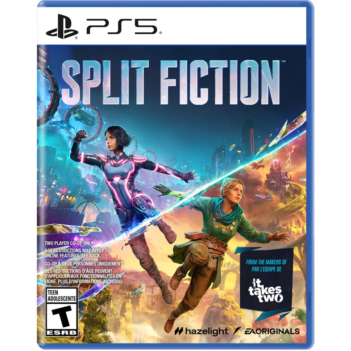 PRODUCT DETAILS 【商品情報】・商品名：Split Fiction Playstation 5 (PS5)・対応機種：PlayStation 5（PS5）・仕様：北米版・言語：英語【コンディション】・海外直輸入品です。・パッケージに輸送によるスレ・小傷がある場合があります。 ■ 北米版ゲームについてのご注意（必ずお読みください） 【北米版 ゲームについてのご注意】こちらの商品は、北米版（海外仕様）のゲームソフトです。・PS5のゲームディスクはリージョンフリーのため、日本国内のPS5本体でもプレイいただけます。・ディスク版のため、ディスクドライブ非搭載のPS5 Digital Editionではご利用いただけません。・ゲーム内の表示および音声は英語です。日本語には対応しておりません。・追加コンテンツ（DLC）やオンライン機能のご利用には、北米（海外）アカウントが必要となる場合があります。・一部のタイトルでは、お手持ちの本体・環境により正常に動作しない場合があります。・海外版であることを理由とした返品・交換はお受けできません。 ■ ご注意 ・掲載画像は実物に近い色味になるよう調整しておりますが、ご利用の環境により差異が生じる場合があります。・複数店舗で在庫を共有しているため、ご注文後に在庫切れとなる場合がございます。・海外倉庫からのお取り寄せのため、発送までに数日〜2〜3週間程度かかる場合があります。 ■ 納期についてお届けの目安を必ずご確認ください。 ご注意 海外からの輸入品となります。海外輸送のため、外箱に軽微なスレ等がある場合がございますが、商品本体には影響ございません。 ※在庫状況は仕入先の在庫情報をもとに出来る限り正確に表示しておりますが、取寄せ商品のため、タイミングによりご注文後に欠品・キャンセルとなる場合がございます。