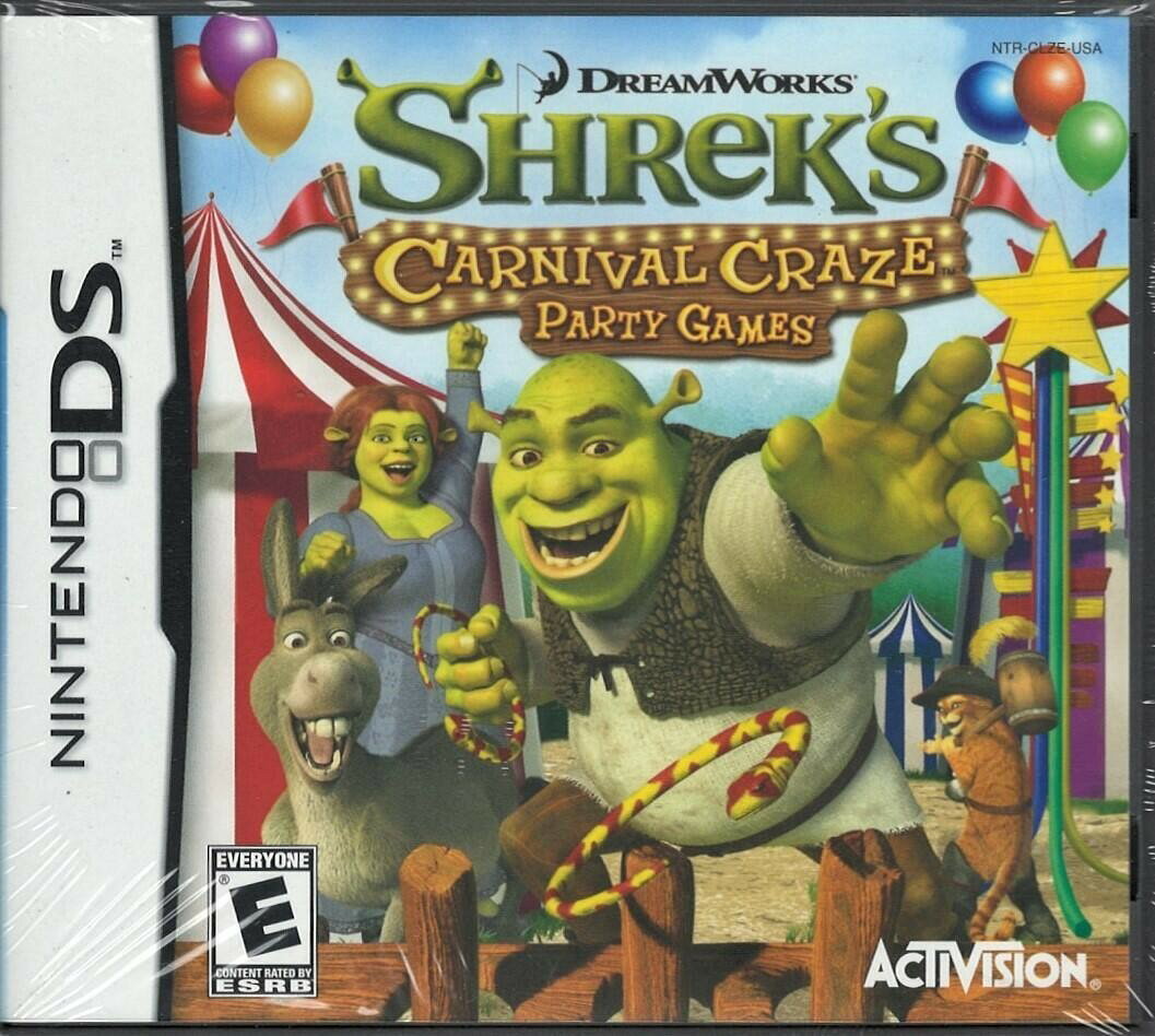 PRODUCT DETAILS 【商品情報】・商品名：Shrek's Carnival Craze - Nintendo DS・対応機種：ニンテンドーDS（DS）・仕様：北米版（NTSC-U/C）・言語：英語【コンディション】・新品未開封の海外直輸入品です。・パッケージに輸送によるスレ・小傷がある場合があります。 ■ 北米版ゲームについてのご注意（必ずお読みください） 【北米版 ゲームについてのご注意】こちらの商品は、北米版（海外仕様）のゲームソフトです。・ニンテンドーDS（DS）本体はリージョンフリーのため、日本国内の本体でもプレイいただけます。・ゲーム内の表示および音声は、基本的に英語です。日本語には対応していない場合があります。・オンライン機能・ダウンロードコンテンツ等は、アカウントの地域により利用できない場合があります。・海外版であることを理由とした返品・交換はお受けできません。 ■ ご注意 ・掲載画像は実物に近い色味になるよう調整しておりますが、ご利用の環境により差異が生じる場合があります。・複数店舗で在庫を共有しているため、ご注文後に在庫切れとなる場合がございます。・海外倉庫からのお取り寄せのため、発送までに数日〜2〜3週間程度かかる場合があります。 ■ 納期についてお届けの目安を必ずご確認ください。 ご注意 海外からの輸入品となります。海外輸送のため、外箱に軽微なスレ等がある場合がございますが、商品本体には影響ございません。 ※在庫状況は仕入先の在庫情報をもとに出来る限り正確に表示しておりますが、取寄せ商品のため、タイミングによりご注文後に欠品・キャンセルとなる場合がございます。