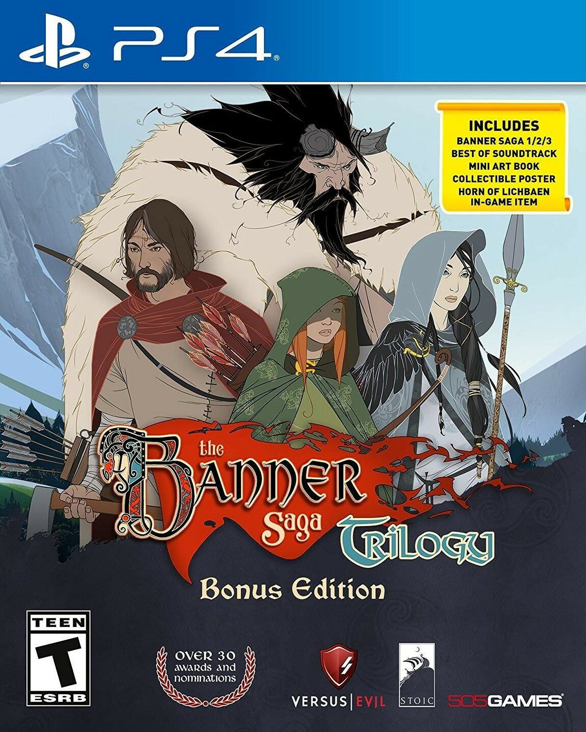 PRODUCT DETAILS 【商品情報】・商品名：Banner Saga Trilogy Bonus Edition - PlayStation 4・対応機種：プレイステーション4（PS4）・仕様：北米版（NTSC-U/C）・言語：英語【コンディション】・新品未開封の海外直輸入品です。・パッケージに輸送によるスレ・小傷がある場合があります。 ■ 北米版ゲームについてのご注意（必ずお読みください） 【北米版 ゲームについてのご注意】こちらの商品は、北米版（海外仕様）のゲームソフトです。・プレイステーション4（PS4）本体はリージョンフリーのため、日本国内の本体でもプレイいただけます。・ゲーム内の表示および音声は、基本的に英語です。日本語には対応していない場合があります。・オンライン機能・ダウンロードコンテンツ等は、アカウントの地域により利用できない場合があります。・海外版であることを理由とした返品・交換はお受けできません。 ■ ご注意 ・掲載画像は実物に近い色味になるよう調整しておりますが、ご利用の環境により差異が生じる場合があります。・複数店舗で在庫を共有しているため、ご注文後に在庫切れとなる場合がございます。・海外倉庫からのお取り寄せのため、発送までに数日〜2〜3週間程度かかる場合があります。 ■ 納期についてお届けの目安を必ずご確認ください。 ご注意 海外からの輸入品となります。海外輸送のため、外箱に軽微なスレ等がある場合がございますが、商品本体には影響ございません。 ※在庫状況は仕入先の在庫情報をもとに出来る限り正確に表示しておりますが、取寄せ商品のため、タイミングによりご注文後に欠品・キャンセルとなる場合がございます。