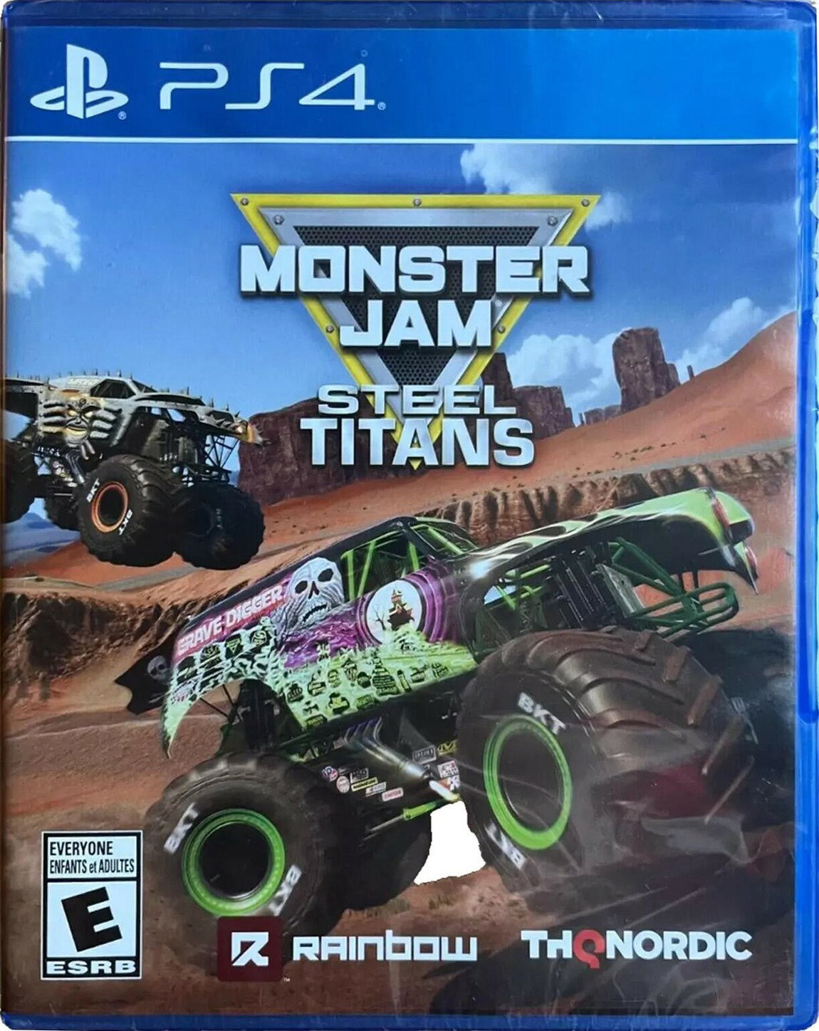 PRODUCT DETAILS 【商品情報】・商品名：Monster Jam Steel Titans PS4 (Brand New Factory Sealed US Version) PlayStation 4・対応機種：プレイステーション4（PS4）・仕様：北米版（NTSC-U/C）・言語：英語【コンディション】・新品未開封の海外直輸入品です。・パッケージに輸送によるスレ・小傷がある場合があります。 ■ 北米版ゲームについてのご注意（必ずお読みください） 【北米版 ゲームについてのご注意】こちらの商品は、北米版（海外仕様）のゲームソフトです。・プレイステーション4（PS4）本体はリージョンフリーのため、日本国内の本体でもプレイいただけます。・ゲーム内の表示および音声は、基本的に英語です。日本語には対応していない場合があります。・オンライン機能・ダウンロードコンテンツ等は、アカウントの地域により利用できない場合があります。・海外版であることを理由とした返品・交換はお受けできません。 ■ ご注意 ・掲載画像は実物に近い色味になるよう調整しておりますが、ご利用の環境により差異が生じる場合があります。・複数店舗で在庫を共有しているため、ご注文後に在庫切れとなる場合がございます。・海外倉庫からのお取り寄せのため、発送までに数日〜2〜3週間程度かかる場合があります。 ■ 納期についてお届けの目安を必ずご確認ください。 ご注意 海外からの輸入品となります。海外輸送のため、外箱に軽微なスレ等がある場合がございますが、商品本体には影響ございません。 ※在庫状況は仕入先の在庫情報をもとに出来る限り正確に表示しておりますが、取寄せ商品のため、タイミングによりご注文後に欠品・キャンセルとなる場合がございます。