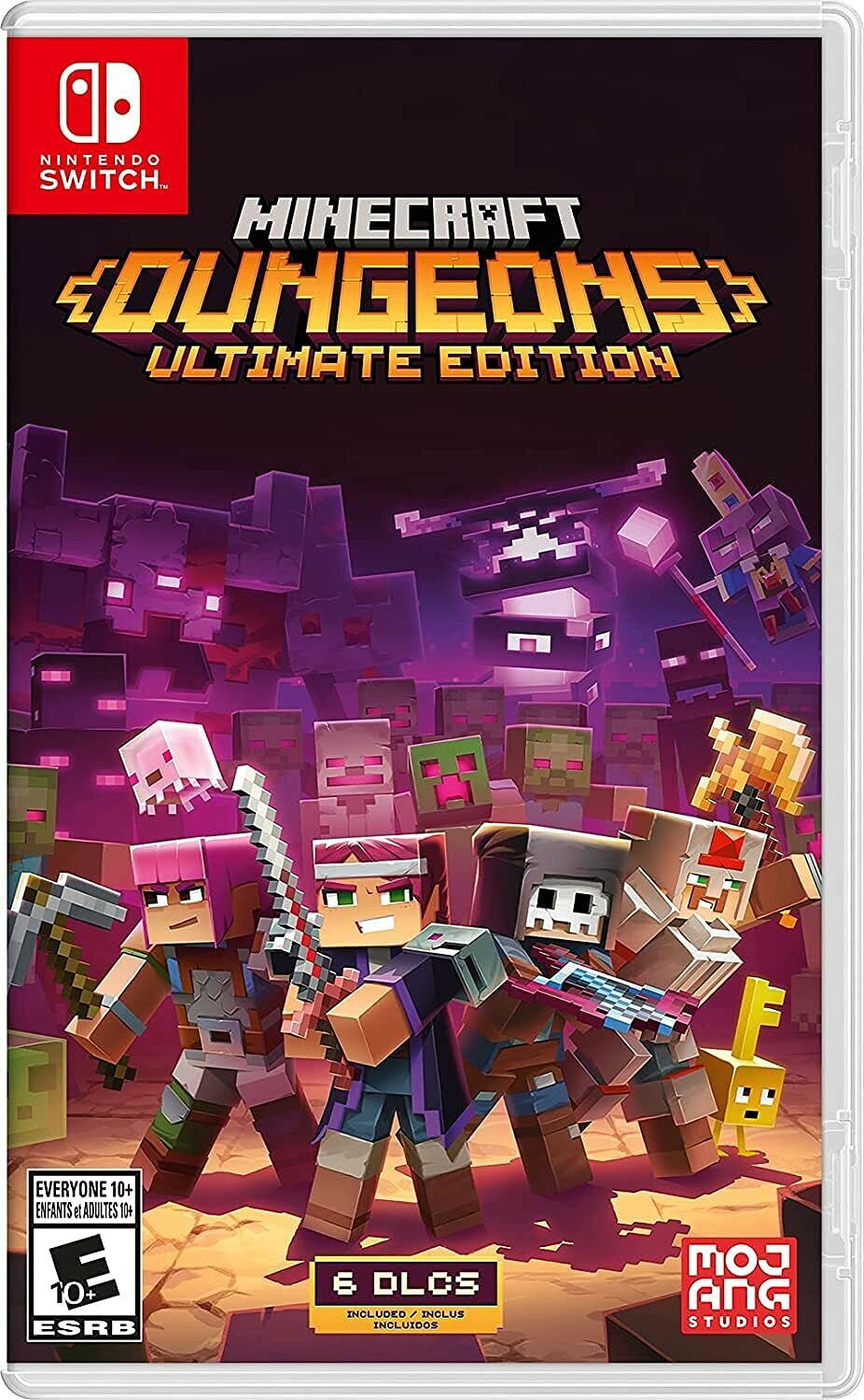 PRODUCT DETAILS 【商品情報】・商品名：Minecraft Dungeons Ultimate Edition - Nintendo Switch・対応機種：ニンテンドースイッチ（Switch）・仕様：北米版（NTSC-U/C）・言語：英語【コンディション】・新品未開封の海外直輸入品です。・パッケージに輸送によるスレ・小傷がある場合があります。 ■ 北米版ゲームについてのご注意（必ずお読みください） 【北米版 ゲームについてのご注意】こちらの商品は、北米版（海外仕様）のゲームソフトです。・ニンテンドースイッチ（Switch）本体はリージョンフリーのため、日本国内の本体でもプレイいただけます。・ゲーム内の表示および音声は、基本的に英語です。日本語には対応していない場合があります。・オンライン機能・ダウンロードコンテンツ等は、アカウントの地域により利用できない場合があります。・海外版であることを理由とした返品・交換はお受けできません。 ■ ご注意 ・掲載画像は実物に近い色味になるよう調整しておりますが、ご利用の環境により差異が生じる場合があります。・複数店舗で在庫を共有しているため、ご注文後に在庫切れとなる場合がございます。・海外倉庫からのお取り寄せのため、発送までに数日〜2〜3週間程度かかる場合があります。 ■ 納期についてお届けの目安を必ずご確認ください。 ご注意 海外からの輸入品となります。海外輸送のため、外箱に軽微なスレ等がある場合がございますが、商品本体には影響ございません。 ※在庫状況は仕入先の在庫情報をもとに出来る限り正確に表示しておりますが、取寄せ商品のため、タイミングによりご注文後に欠品・キャンセルとなる場合がございます。