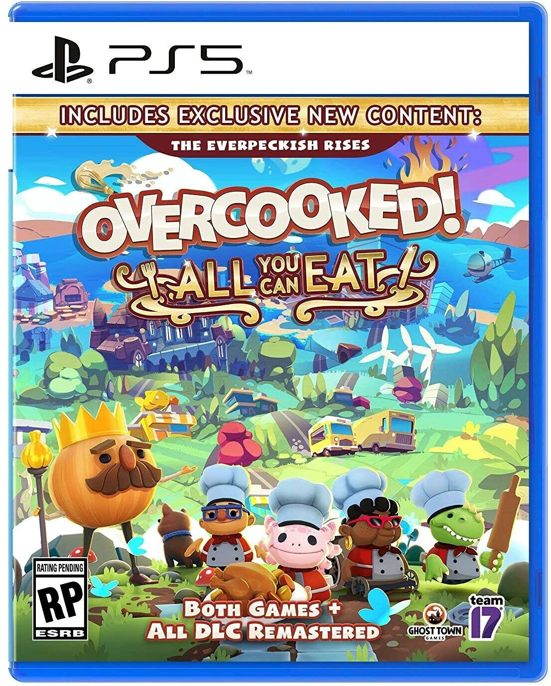 PRODUCT DETAILS 【商品情報】・商品名：Overcooked! All You Can Eat - PlayStation 5・対応機種：プレイステーション5（PS5）・仕様：北米版（NTSC-U/C）・言語：英語【コンディション】・新品未開封の海外直輸入品です。・パッケージに輸送によるスレ・小傷がある場合があります。 ■ 北米版ゲームについてのご注意（必ずお読みください） 【北米版 ゲームについてのご注意】こちらの商品は、北米版（海外仕様）のゲームソフトです。・プレイステーション5（PS5）本体はリージョンフリーのため、日本国内の本体でもプレイいただけます。・ゲーム内の表示および音声は、基本的に英語です。日本語には対応していない場合があります。・オンライン機能・ダウンロードコンテンツ等は、アカウントの地域により利用できない場合があります。・海外版であることを理由とした返品・交換はお受けできません。 ■ ご注意 ・掲載画像は実物に近い色味になるよう調整しておりますが、ご利用の環境により差異が生じる場合があります。・複数店舗で在庫を共有しているため、ご注文後に在庫切れとなる場合がございます。・海外倉庫からのお取り寄せのため、発送までに数日〜2〜3週間程度かかる場合があります。 ■ 納期についてお届けの目安を必ずご確認ください。 ご注意 海外からの輸入品となります。海外輸送のため、外箱に軽微なスレ等がある場合がございますが、商品本体には影響ございません。 ※在庫状況は仕入先の在庫情報をもとに出来る限り正確に表示しておりますが、取寄せ商品のため、タイミングによりご注文後に欠品・キャンセルとなる場合がございます。