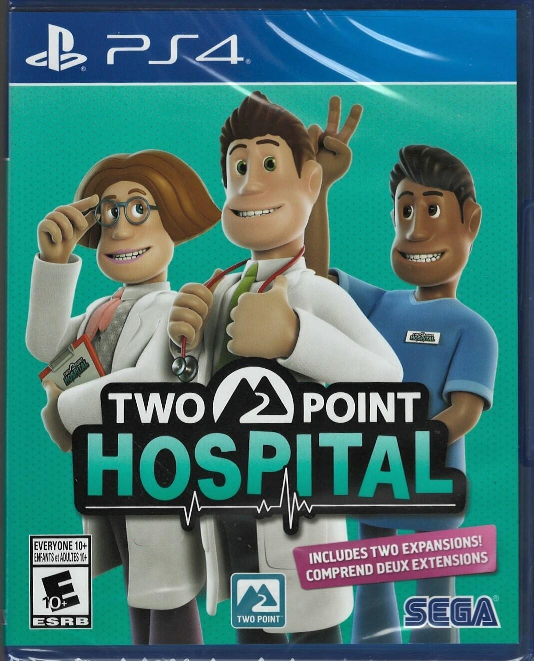 PRODUCT DETAILS 【商品情報】・商品名：Two Point Hospital PS4 (Brand New Factory Sealed US Version) PlayStation 4,PlayS・対応機種：プレイステーション4（PS4）・仕様：北米版（NTSC-U/C）・言語：英語【コンディション】・新品未開封の海外直輸入品です。・パッケージに輸送によるスレ・小傷がある場合があります。 ■ 北米版ゲームについてのご注意（必ずお読みください） 【北米版 ゲームについてのご注意】こちらの商品は、北米版（海外仕様）のゲームソフトです。・プレイステーション4（PS4）本体はリージョンフリーのため、日本国内の本体でもプレイいただけます。・ゲーム内の表示および音声は、基本的に英語です。日本語には対応していない場合があります。・オンライン機能・ダウンロードコンテンツ等は、アカウントの地域により利用できない場合があります。・海外版であることを理由とした返品・交換はお受けできません。 ■ ご注意 ・掲載画像は実物に近い色味になるよう調整しておりますが、ご利用の環境により差異が生じる場合があります。・複数店舗で在庫を共有しているため、ご注文後に在庫切れとなる場合がございます。・海外倉庫からのお取り寄せのため、発送までに数日〜2〜3週間程度かかる場合があります。 ■ 納期についてお届けの目安を必ずご確認ください。 ご注意 海外からの輸入品となります。海外輸送のため、外箱に軽微なスレ等がある場合がございますが、商品本体には影響ございません。 ※在庫状況は仕入先の在庫情報をもとに出来る限り正確に表示しておりますが、取寄せ商品のため、タイミングによりご注文後に欠品・キャンセルとなる場合がございます。
