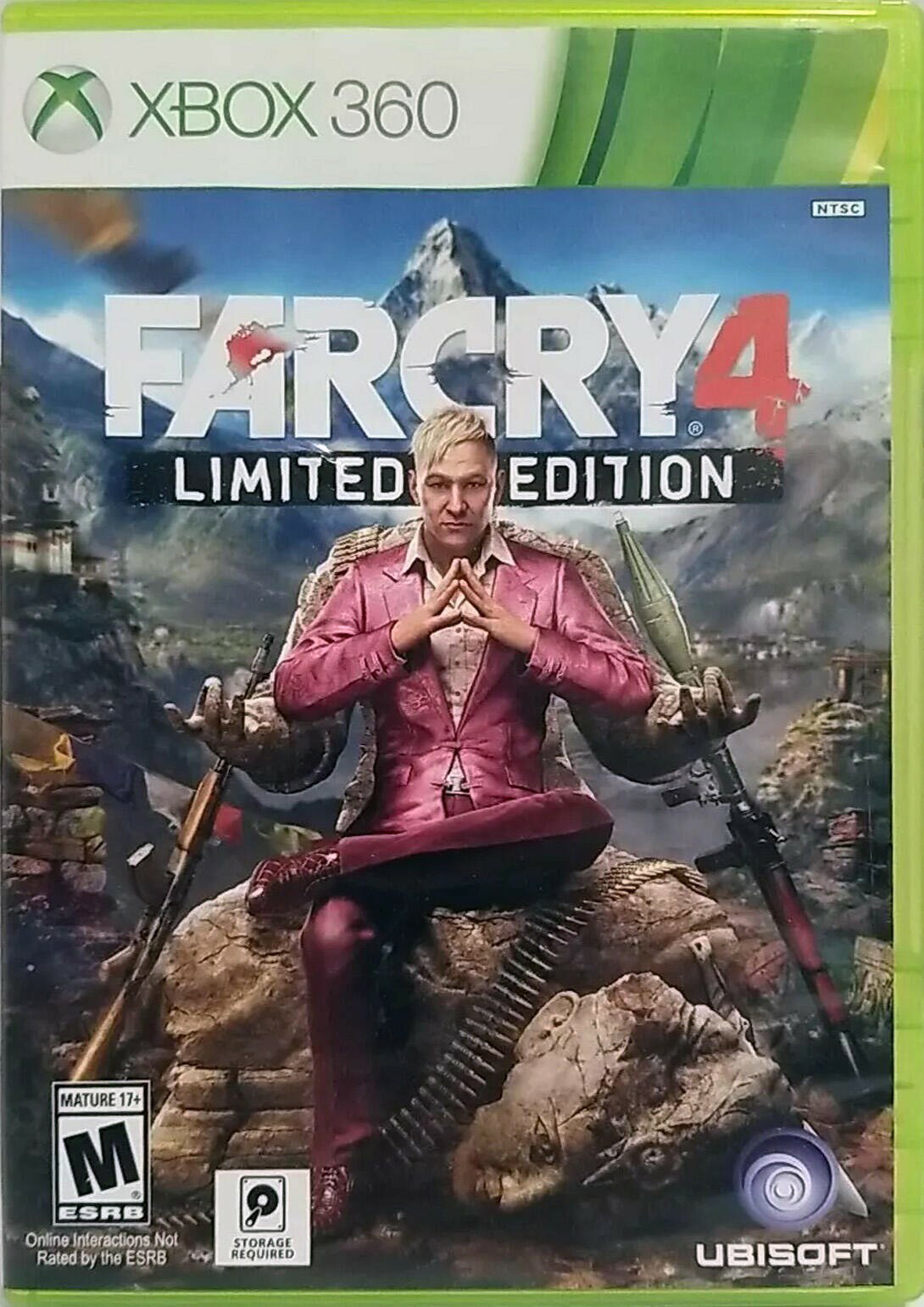 PRODUCT DETAILS 【商品情報】・商品名：Far Cry 4 Limited Edition - Xbox 360・対応機種：Xbox360（Xbox 360）・仕様：北米版（NTSC-U/C）・言語：英語【コンディション】・新品未開封の海外直輸入品です。・パッケージに輸送によるスレ・小傷がある場合があります。 ■ 北米版ゲームについてのご注意（必ずお読みください） 【北米版 ゲームについてのご注意】こちらの商品は、海外仕様のゲームソフトです。・Xbox360（Xbox 360）は本体にリージョン制限があるため、日本国内の本体では通常そのままプレイすることはできません。・北米版の本体など、ソフトに対応した本体が必要です。・ゲーム内の表示および音声は、基本的に英語などの外国語です。日本語には対応していない場合があります。・映像方式や接続するテレビ・モニターによっては、正常に表示されない場合があります。・海外版であることや、お手持ちの本体で使用できないことを理由とした返品・交換はお受けできません。 ■ ご注意 ・掲載画像は実物に近い色味になるよう調整しておりますが、ご利用の環境により差異が生じる場合があります。・複数店舗で在庫を共有しているため、ご注文後に在庫切れとなる場合がございます。・海外倉庫からのお取り寄せのため、発送までに数日〜2〜3週間程度かかる場合があります。 ■ 納期についてお届けの目安を必ずご確認ください。 ご注意 海外からの輸入品となります。海外輸送のため、外箱に軽微なスレ等がある場合がございますが、商品本体には影響ございません。 ※在庫状況は仕入先の在庫情報をもとに出来る限り正確に表示しておりますが、取寄せ商品のため、タイミングによりご注文後に欠品・キャンセルとなる場合がございます。