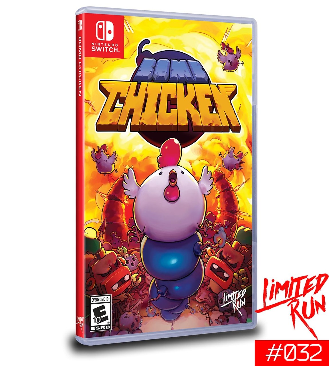 PRODUCT DETAILS 【商品情報】・商品名：Bomb Chicken - Nintendo Switch・対応機種：ニンテンドースイッチ（Switch）・仕様：北米版（NTSC-U/C）・言語：英語【コンディション】・新品未開封の海外直輸入品です。・パッケージに輸送によるスレ・小傷がある場合があります。 ■ 北米版ゲームについてのご注意（必ずお読みください） 【北米版 ゲームについてのご注意】こちらの商品は、北米版（海外仕様）のゲームソフトです。・ニンテンドースイッチ（Switch）本体はリージョンフリーのため、日本国内の本体でもプレイいただけます。・ゲーム内の表示および音声は、基本的に英語です。日本語には対応していない場合があります。・オンライン機能・ダウンロードコンテンツ等は、アカウントの地域により利用できない場合があります。・海外版であることを理由とした返品・交換はお受けできません。 ■ ご注意 ・掲載画像は実物に近い色味になるよう調整しておりますが、ご利用の環境により差異が生じる場合があります。・複数店舗で在庫を共有しているため、ご注文後に在庫切れとなる場合がございます。・海外倉庫からのお取り寄せのため、発送までに数日〜2〜3週間程度かかる場合があります。 ■ 納期についてお届けの目安を必ずご確認ください。 ご注意 海外からの輸入品となります。海外輸送のため、外箱に軽微なスレ等がある場合がございますが、商品本体には影響ございません。 ※在庫状況は仕入先の在庫情報をもとに出来る限り正確に表示しておりますが、取寄せ商品のため、タイミングによりご注文後に欠品・キャンセルとなる場合がございます。