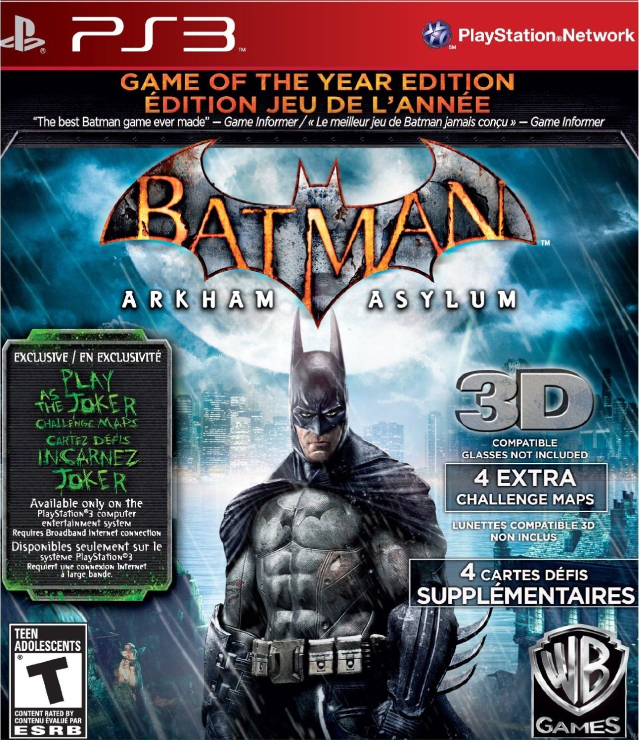 PRODUCT DETAILS 【商品情報】・商品名：Batman: Arkham Asylum (Game of the Year Edition) - Playstation 3・対応機種：PlayStation 3（PS3）・仕様：北米版（NTSC-U/C）・言語：英語【コンディション】・海外直輸入品です。・パッケージに輸送によるスレ・小傷がある場合があります。 ■ 北米版ゲームについてのご注意（必ずお読みください） 【北米版 ゲームについてのご注意】こちらの商品は、北米版（海外仕様）のゲームソフトです。・PS3のゲームディスクはリージョンフリーのため、日本国内のPS3本体でもプレイいただけます。・ゲーム内の表示および音声は英語です。日本語には対応しておりません。・追加コンテンツ（DLC）やオンライン機能のご利用には、北米（海外）アカウントが必要となる場合があります。・一部のタイトルでは、お手持ちの本体・環境により正常に動作しない場合があります。・海外版であることを理由とした返品・交換はお受けできません。 ■ ご注意 ・掲載画像は実物に近い色味になるよう調整しておりますが、ご利用の環境により差異が生じる場合があります。・複数店舗で在庫を共有しているため、ご注文後に在庫切れとなる場合がございます。・海外倉庫からのお取り寄せのため、発送までに数日〜2〜3週間程度かかる場合があります。 ■ 納期についてお届けの目安を必ずご確認ください。 ご注意 海外からの輸入品となります。海外輸送のため、外箱に軽微なスレ等がある場合がございますが、商品本体には影響ございません。 ※在庫状況は仕入先の在庫情報をもとに出来る限り正確に表示しておりますが、取寄せ商品のため、タイミングによりご注文後に欠品・キャンセルとなる場合がございます。