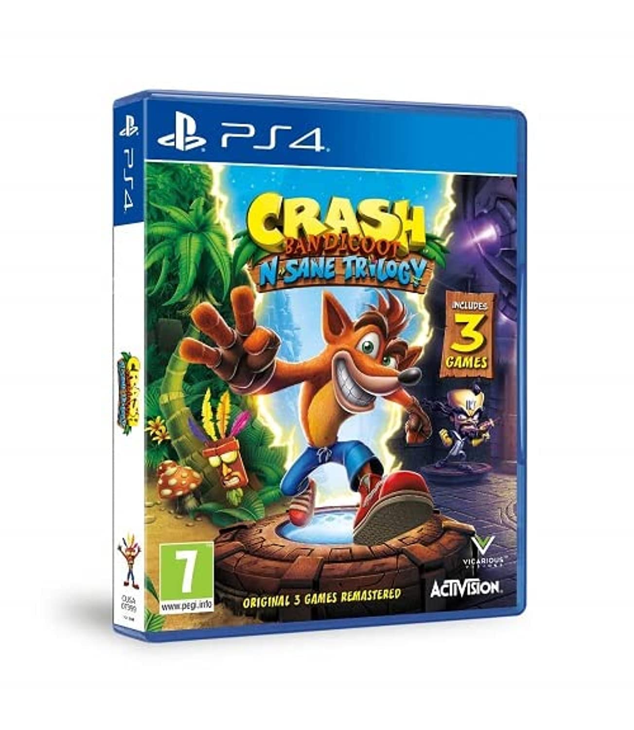 PRODUCT DETAILS 【商品情報】・商品名：Crash Bandicoot N.Sane Trilogy (PS4)・対応機種：PlayStation 4（PS4）・仕様：北米版（NTSC-U/C）・言語：英語【コンディション】・海外直輸入品です。・パッケージに輸送によるスレ・小傷がある場合があります。 ■ 北米版ゲームについてのご注意（必ずお読みください） 【北米版 ゲームについてのご注意】こちらの商品は、北米版（海外仕様）のゲームソフトです。・PS4のゲームディスクはリージョンフリーのため、日本国内のPS4本体でもプレイいただけます。・ゲーム内の表示および音声は英語です。日本語には対応しておりません。・追加コンテンツ（DLC）やオンライン機能のご利用には、北米（海外）アカウントが必要となる場合があります。・一部のタイトルでは、お手持ちの本体・環境により正常に動作しない場合があります。・海外版であることを理由とした返品・交換はお受けできません。 ■ ご注意 ・掲載画像は実物に近い色味になるよう調整しておりますが、ご利用の環境により差異が生じる場合があります。・複数店舗で在庫を共有しているため、ご注文後に在庫切れとなる場合がございます。・海外倉庫からのお取り寄せのため、発送までに数日〜2〜3週間程度かかる場合があります。 ■ 納期についてお届けの目安を必ずご確認ください。 ご注意 海外からの輸入品となります。海外輸送のため、外箱に軽微なスレ等がある場合がございますが、商品本体には影響ございません。 ※在庫状況は仕入先の在庫情報をもとに出来る限り正確に表示しておりますが、取寄せ商品のため、タイミングによりご注文後に欠品・キャンセルとなる場合がございます。