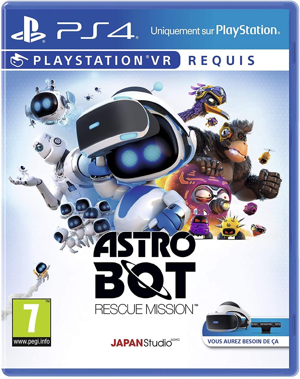 PRODUCT DETAILS 【商品情報】・商品名：Astro BOT Rescue Mission VR - PS4・対応機種：PlayStation 4（PS4）・仕様：北米版（NTSC-U/C）・言語：英語【コンディション】・海外直輸入品です。・パッケージに輸送によるスレ・小傷がある場合があります。 ■ 北米版ゲームについてのご注意（必ずお読みください） 【北米版 ゲームについてのご注意】こちらの商品は、北米版（海外仕様）のゲームソフトです。・PS4のゲームディスクはリージョンフリーのため、日本国内のPS4本体でもプレイいただけます。・ゲーム内の表示および音声は英語です。日本語には対応しておりません。・追加コンテンツ（DLC）やオンライン機能のご利用には、北米（海外）アカウントが必要となる場合があります。・一部のタイトルでは、お手持ちの本体・環境により正常に動作しない場合があります。・海外版であることを理由とした返品・交換はお受けできません。 ■ ご注意 ・掲載画像は実物に近い色味になるよう調整しておりますが、ご利用の環境により差異が生じる場合があります。・複数店舗で在庫を共有しているため、ご注文後に在庫切れとなる場合がございます。・海外倉庫からのお取り寄せのため、発送までに数日〜2〜3週間程度かかる場合があります。 ■ 納期についてお届けの目安を必ずご確認ください。 ご注意 海外からの輸入品となります。海外輸送のため、外箱に軽微なスレ等がある場合がございますが、商品本体には影響ございません。 ※在庫状況は仕入先の在庫情報をもとに出来る限り正確に表示しておりますが、取寄せ商品のため、タイミングによりご注文後に欠品・キャンセルとなる場合がございます。