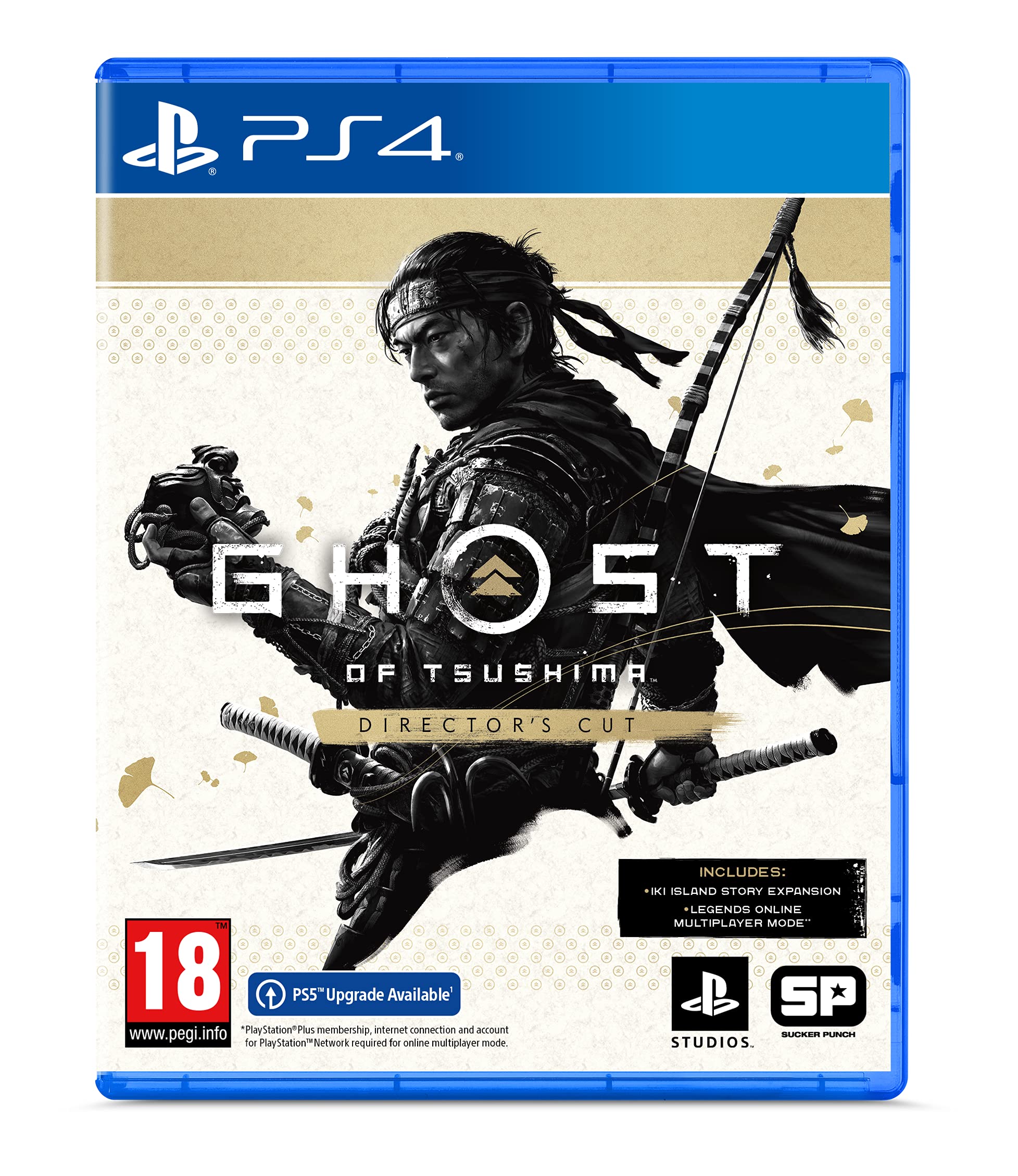 PRODUCT DETAILS 【商品情報】・商品名：Ghost of Tsushima Director's Cut (PS4)・対応機種：PlayStation 4（PS4）・仕様：北米版（NTSC-U/C）・言語：英語【コンディション】・海外直輸入品です。・パッケージに輸送によるスレ・小傷がある場合があります。 ■ 北米版ゲームについてのご注意（必ずお読みください） 【北米版 ゲームについてのご注意】こちらの商品は、北米版（海外仕様）のゲームソフトです。・PS4のゲームディスクはリージョンフリーのため、日本国内のPS4本体でもプレイいただけます。・ゲーム内の表示および音声は英語です。日本語には対応しておりません。・追加コンテンツ（DLC）やオンライン機能のご利用には、北米（海外）アカウントが必要となる場合があります。・一部のタイトルでは、お手持ちの本体・環境により正常に動作しない場合があります。・海外版であることを理由とした返品・交換はお受けできません。 ■ ご注意 ・掲載画像は実物に近い色味になるよう調整しておりますが、ご利用の環境により差異が生じる場合があります。・複数店舗で在庫を共有しているため、ご注文後に在庫切れとなる場合がございます。・海外倉庫からのお取り寄せのため、発送までに数日〜2〜3週間程度かかる場合があります。 ■ 納期についてお届けの目安を必ずご確認ください。 ご注意 海外からの輸入品となります。海外輸送のため、外箱に軽微なスレ等がある場合がございますが、商品本体には影響ございません。 ※在庫状況は仕入先の在庫情報をもとに出来る限り正確に表示しておりますが、取寄せ商品のため、タイミングによりご注文後に欠品・キャンセルとなる場合がございます。