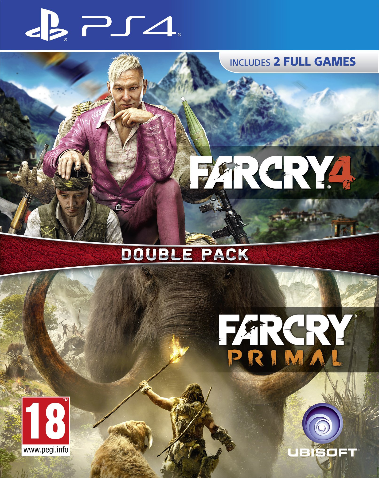 PRODUCT DETAILS 【商品情報】・商品名：Far Cry Primal and Far Cry 4 Double Pack (PS4)・対応機種：PlayStation 4（PS4）・仕様：北米版（NTSC-U/C）・言語：英語【コンディション】・海外直輸入品です。・パッケージに輸送によるスレ・小傷がある場合があります。 ■ 北米版ゲームについてのご注意（必ずお読みください） 【北米版 ゲームについてのご注意】こちらの商品は、北米版（海外仕様）のゲームソフトです。・PS4のゲームディスクはリージョンフリーのため、日本国内のPS4本体でもプレイいただけます。・ゲーム内の表示および音声は英語です。日本語には対応しておりません。・追加コンテンツ（DLC）やオンライン機能のご利用には、北米（海外）アカウントが必要となる場合があります。・一部のタイトルでは、お手持ちの本体・環境により正常に動作しない場合があります。・海外版であることを理由とした返品・交換はお受けできません。 ■ ご注意 ・掲載画像は実物に近い色味になるよう調整しておりますが、ご利用の環境により差異が生じる場合があります。・複数店舗で在庫を共有しているため、ご注文後に在庫切れとなる場合がございます。・海外倉庫からのお取り寄せのため、発送までに数日〜2〜3週間程度かかる場合があります。 ■ 納期についてお届けの目安を必ずご確認ください。 ご注意 海外からの輸入品となります。海外輸送のため、外箱に軽微なスレ等がある場合がございますが、商品本体には影響ございません。 ※在庫状況は仕入先の在庫情報をもとに出来る限り正確に表示しておりますが、取寄せ商品のため、タイミングによりご注文後に欠品・キャンセルとなる場合がございます。