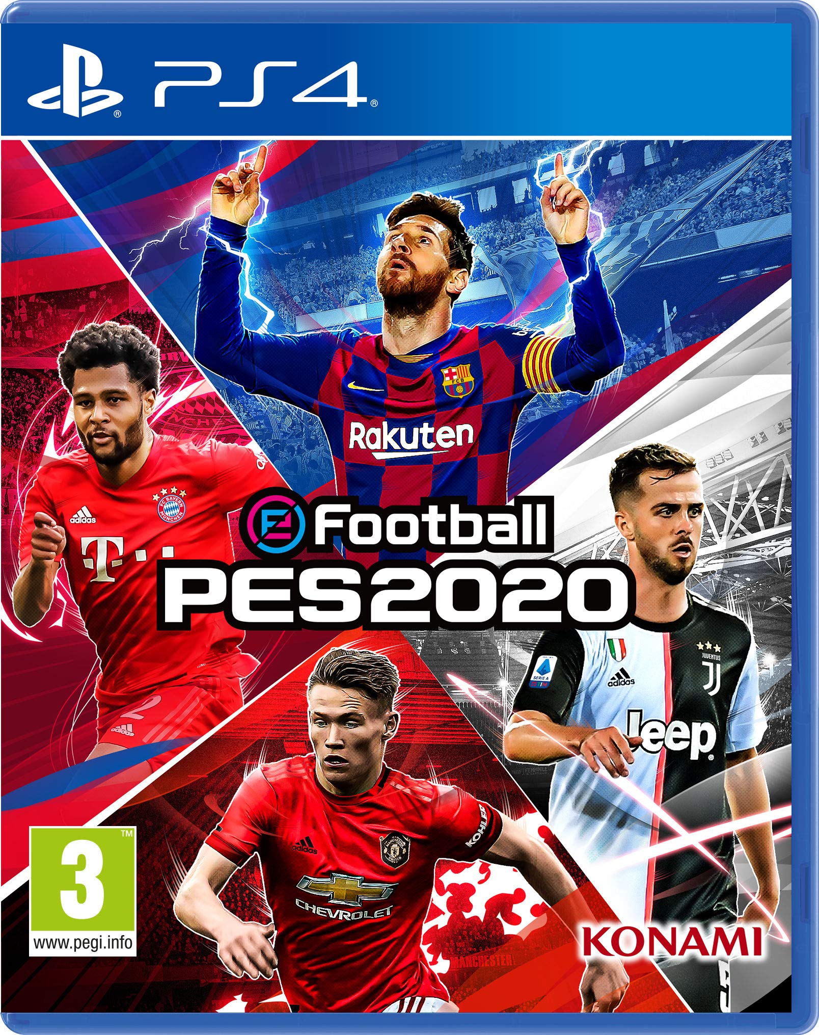PRODUCT DETAILS 【商品情報】・商品名：eFootball PES 2020 (PS4)・対応機種：PlayStation 4（PS4）・仕様：北米版（NTSC-U/C）・言語：英語【コンディション】・海外直輸入品です。・パッケージに輸送によるスレ・小傷がある場合があります。 ■ 北米版ゲームについてのご注意（必ずお読みください） 【北米版 ゲームについてのご注意】こちらの商品は、北米版（海外仕様）のゲームソフトです。・PS4のゲームディスクはリージョンフリーのため、日本国内のPS4本体でもプレイいただけます。・ゲーム内の表示および音声は英語です。日本語には対応しておりません。・追加コンテンツ（DLC）やオンライン機能のご利用には、北米（海外）アカウントが必要となる場合があります。・一部のタイトルでは、お手持ちの本体・環境により正常に動作しない場合があります。・海外版であることを理由とした返品・交換はお受けできません。 ■ ご注意 ・掲載画像は実物に近い色味になるよう調整しておりますが、ご利用の環境により差異が生じる場合があります。・複数店舗で在庫を共有しているため、ご注文後に在庫切れとなる場合がございます。・海外倉庫からのお取り寄せのため、発送までに数日〜2〜3週間程度かかる場合があります。 ■ 納期についてお届けの目安を必ずご確認ください。 ご注意 海外からの輸入品となります。海外輸送のため、外箱に軽微なスレ等がある場合がございますが、商品本体には影響ございません。 ※在庫状況は仕入先の在庫情報をもとに出来る限り正確に表示しておりますが、取寄せ商品のため、タイミングによりご注文後に欠品・キャンセルとなる場合がございます。