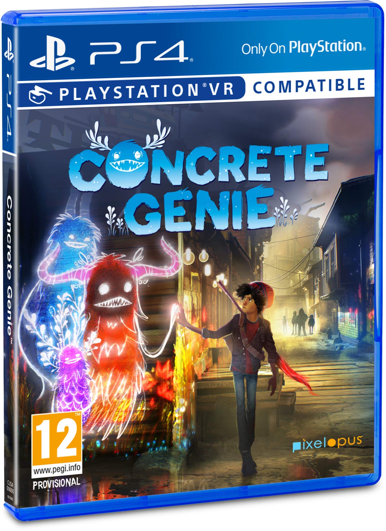 PRODUCT DETAILS 【商品情報】・商品名：Concrete Genie (PS4)・対応機種：PlayStation 4（PS4）・仕様：北米版（NTSC-U/C）・言語：英語【コンディション】・海外直輸入品です。・パッケージに輸送によるスレ・小傷がある場合があります。 ■ 北米版ゲームについてのご注意（必ずお読みください） 【北米版 ゲームについてのご注意】こちらの商品は、北米版（海外仕様）のゲームソフトです。・PS4のゲームディスクはリージョンフリーのため、日本国内のPS4本体でもプレイいただけます。・ゲーム内の表示および音声は英語です。日本語には対応しておりません。・追加コンテンツ（DLC）やオンライン機能のご利用には、北米（海外）アカウントが必要となる場合があります。・一部のタイトルでは、お手持ちの本体・環境により正常に動作しない場合があります。・海外版であることを理由とした返品・交換はお受けできません。 ■ ご注意 ・掲載画像は実物に近い色味になるよう調整しておりますが、ご利用の環境により差異が生じる場合があります。・複数店舗で在庫を共有しているため、ご注文後に在庫切れとなる場合がございます。・海外倉庫からのお取り寄せのため、発送までに数日〜2〜3週間程度かかる場合があります。 ■ 納期についてお届けの目安を必ずご確認ください。 ご注意 海外からの輸入品となります。海外輸送のため、外箱に軽微なスレ等がある場合がございますが、商品本体には影響ございません。 ※在庫状況は仕入先の在庫情報をもとに出来る限り正確に表示しておりますが、取寄せ商品のため、タイミングによりご注文後に欠品・キャンセルとなる場合がございます。