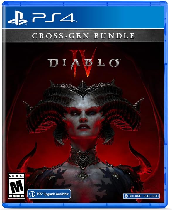 PRODUCT DETAILS 【商品情報】・商品名：Diablo IV (Cross-Gen Bundle) - For Playstation 4・対応機種：PlayStation 4（PS4）・仕様：北米版（NTSC-U/C）・言語：英語【コンディション】・海外直輸入品です。・パッケージに輸送によるスレ・小傷がある場合があります。 ■ 北米版ゲームについてのご注意（必ずお読みください） 【北米版 ゲームについてのご注意】こちらの商品は、北米版（海外仕様）のゲームソフトです。・PS4のゲームディスクはリージョンフリーのため、日本国内のPS4本体でもプレイいただけます。・ゲーム内の表示および音声は英語です。日本語には対応しておりません。・追加コンテンツ（DLC）やオンライン機能のご利用には、北米（海外）アカウントが必要となる場合があります。・一部のタイトルでは、お手持ちの本体・環境により正常に動作しない場合があります。・海外版であることを理由とした返品・交換はお受けできません。 ■ ご注意 ・掲載画像は実物に近い色味になるよう調整しておりますが、ご利用の環境により差異が生じる場合があります。・複数店舗で在庫を共有しているため、ご注文後に在庫切れとなる場合がございます。・海外倉庫からのお取り寄せのため、発送までに数日〜2〜3週間程度かかる場合があります。 ■ 納期についてお届けの目安を必ずご確認ください。 ご注意 海外からの輸入品となります。海外輸送のため、外箱に軽微なスレ等がある場合がございますが、商品本体には影響ございません。 ※在庫状況は仕入先の在庫情報をもとに出来る限り正確に表示しておりますが、取寄せ商品のため、タイミングによりご注文後に欠品・キャンセルとなる場合がございます。