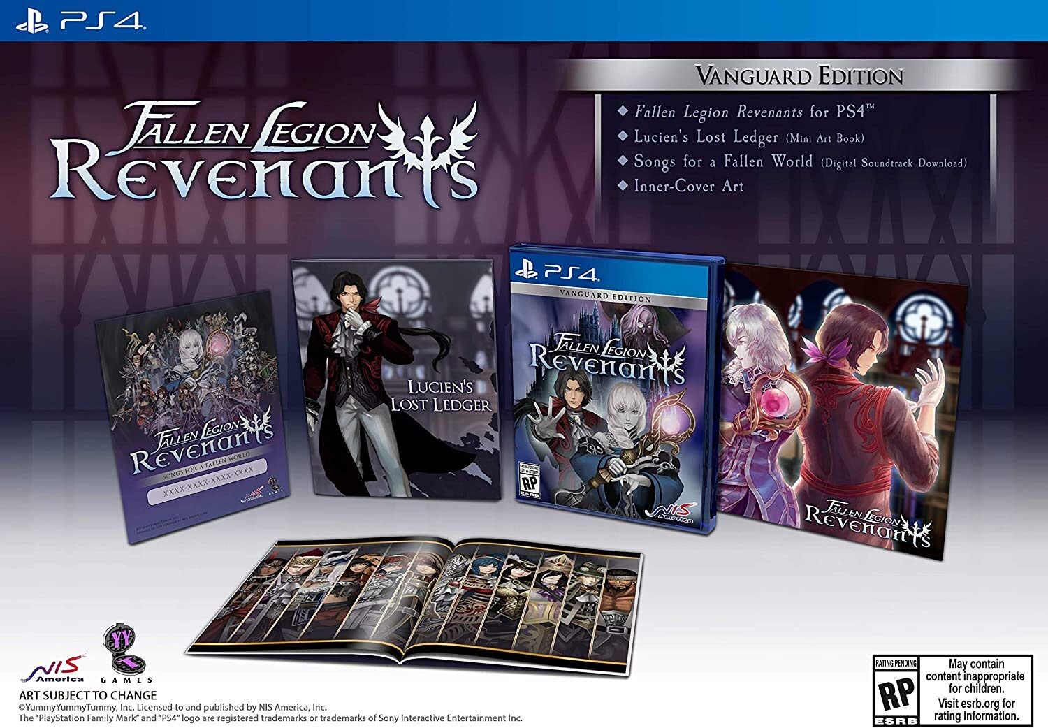 PRODUCT DETAILS 【商品情報】・商品名：Fallen Legion Revenants - Vanguard Edition - PlayStation 4・対応機種：PlayStation 4（PS4）・仕様：北米版（NTSC-U/C）・言語：英語【コンディション】・海外直輸入品です。・パッケージに輸送によるスレ・小傷がある場合があります。 ■ 北米版ゲームについてのご注意（必ずお読みください） 【北米版 ゲームについてのご注意】こちらの商品は、北米版（海外仕様）のゲームソフトです。・PS4のゲームディスクはリージョンフリーのため、日本国内のPS4本体でもプレイいただけます。・ゲーム内の表示および音声は英語です。日本語には対応しておりません。・追加コンテンツ（DLC）やオンライン機能のご利用には、北米（海外）アカウントが必要となる場合があります。・一部のタイトルでは、お手持ちの本体・環境により正常に動作しない場合があります。・海外版であることを理由とした返品・交換はお受けできません。 ■ ご注意 ・掲載画像は実物に近い色味になるよう調整しておりますが、ご利用の環境により差異が生じる場合があります。・複数店舗で在庫を共有しているため、ご注文後に在庫切れとなる場合がございます。・海外倉庫からのお取り寄せのため、発送までに数日〜2〜3週間程度かかる場合があります。 ■ 納期についてお届けの目安を必ずご確認ください。 ご注意 海外からの輸入品となります。海外輸送のため、外箱に軽微なスレ等がある場合がございますが、商品本体には影響ございません。 ※在庫状況は仕入先の在庫情報をもとに出来る限り正確に表示しておりますが、取寄せ商品のため、タイミングによりご注文後に欠品・キャンセルとなる場合がございます。