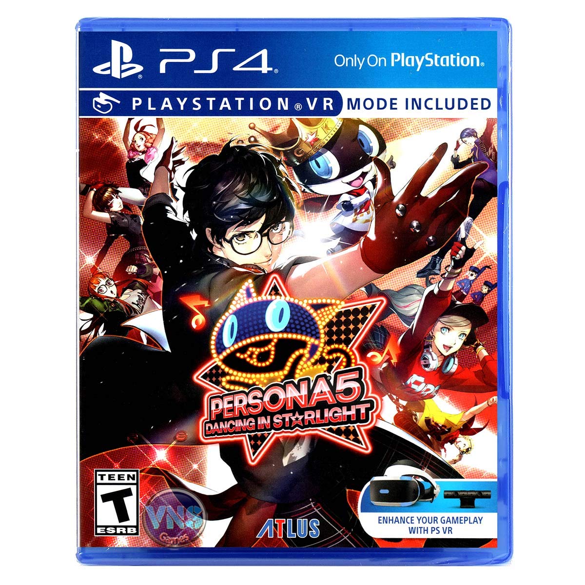 PRODUCT DETAILS 【商品情報】・商品名：Persona 5: Dancing In Starlight - PlayStation 4・対応機種：PlayStation 4（PS4）・仕様：北米版（NTSC-U/C）・言語：英語【コンディション】・海外直輸入品です。・パッケージに輸送によるスレ・小傷がある場合があります。 ■ 北米版ゲームについてのご注意（必ずお読みください） 【北米版 ゲームについてのご注意】こちらの商品は、北米版（海外仕様）のゲームソフトです。・PS4のゲームディスクはリージョンフリーのため、日本国内のPS4本体でもプレイいただけます。・ゲーム内の表示および音声は英語です。日本語には対応しておりません。・追加コンテンツ（DLC）やオンライン機能のご利用には、北米（海外）アカウントが必要となる場合があります。・一部のタイトルでは、お手持ちの本体・環境により正常に動作しない場合があります。・海外版であることを理由とした返品・交換はお受けできません。 ■ ご注意 ・掲載画像は実物に近い色味になるよう調整しておりますが、ご利用の環境により差異が生じる場合があります。・複数店舗で在庫を共有しているため、ご注文後に在庫切れとなる場合がございます。・海外倉庫からのお取り寄せのため、発送までに数日〜2〜3週間程度かかる場合があります。 ■ 納期についてお届けの目安を必ずご確認ください。 ご注意 海外からの輸入品となります。海外輸送のため、外箱に軽微なスレ等がある場合がございますが、商品本体には影響ございません。 ※在庫状況は仕入先の在庫情報をもとに出来る限り正確に表示しておりますが、取寄せ商品のため、タイミングによりご注文後に欠品・キャンセルとなる場合がございます。