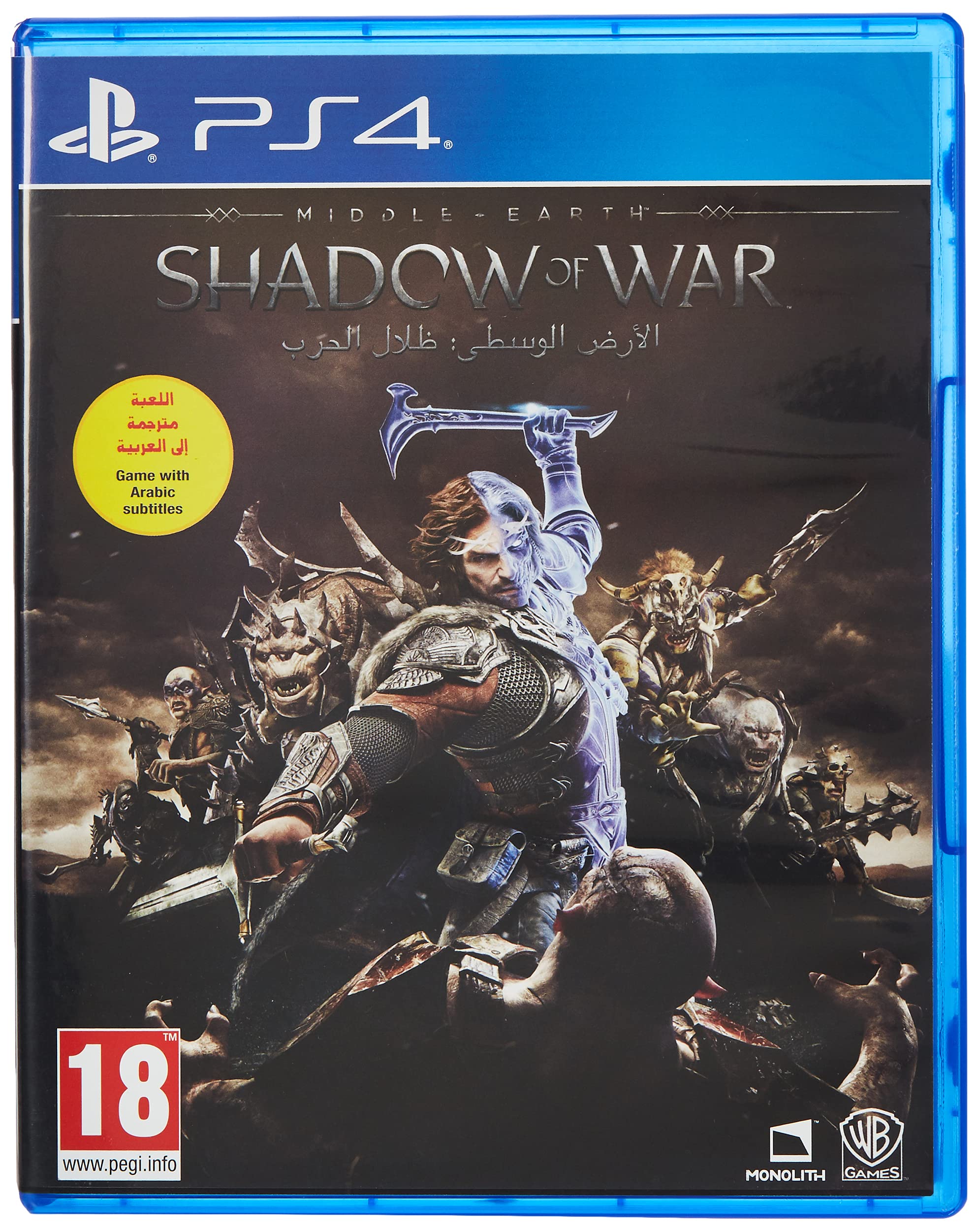 PRODUCT DETAILS 【商品情報】・商品名：Middle-Earth: Shadow of War (PS4)・対応機種：PlayStation 4（PS4）・仕様：北米版（NTSC-U/C）・言語：英語【コンディション】・海外直輸入品です。・パッケージに輸送によるスレ・小傷がある場合があります。 ■ 北米版ゲームについてのご注意（必ずお読みください） 【北米版 ゲームについてのご注意】こちらの商品は、北米版（海外仕様）のゲームソフトです。・PS4のゲームディスクはリージョンフリーのため、日本国内のPS4本体でもプレイいただけます。・ゲーム内の表示および音声は英語です。日本語には対応しておりません。・追加コンテンツ（DLC）やオンライン機能のご利用には、北米（海外）アカウントが必要となる場合があります。・一部のタイトルでは、お手持ちの本体・環境により正常に動作しない場合があります。・海外版であることを理由とした返品・交換はお受けできません。 ■ ご注意 ・掲載画像は実物に近い色味になるよう調整しておりますが、ご利用の環境により差異が生じる場合があります。・複数店舗で在庫を共有しているため、ご注文後に在庫切れとなる場合がございます。・海外倉庫からのお取り寄せのため、発送までに数日〜2〜3週間程度かかる場合があります。 ■ 納期についてお届けの目安を必ずご確認ください。 ご注意 海外からの輸入品となります。海外輸送のため、外箱に軽微なスレ等がある場合がございますが、商品本体には影響ございません。 ※在庫状況は仕入先の在庫情報をもとに出来る限り正確に表示しておりますが、取寄せ商品のため、タイミングによりご注文後に欠品・キャンセルとなる場合がございます。