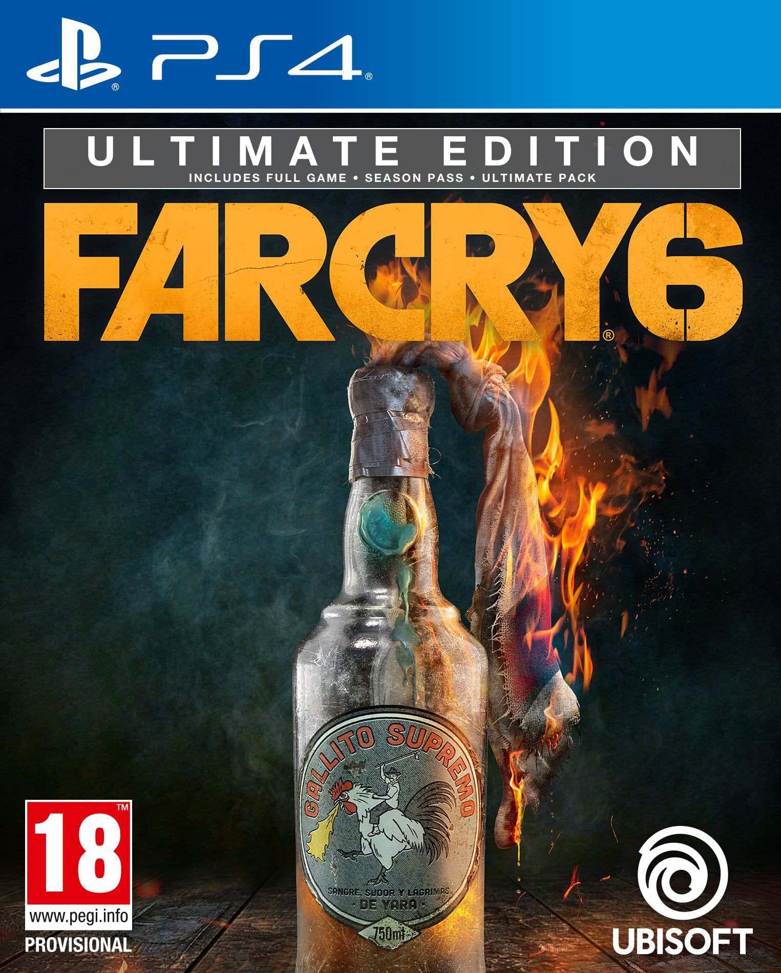 PRODUCT DETAILS 【商品情報】・商品名：Far Cry 6 - Ultimate Edition (PS4) (PS4)・対応機種：PlayStation 4（PS4）・仕様：北米版（NTSC-U/C）・言語：英語【コンディション】・海外直輸入品です。・パッケージに輸送によるスレ・小傷がある場合があります。 ■ 北米版ゲームについてのご注意（必ずお読みください） 【北米版 ゲームについてのご注意】こちらの商品は、北米版（海外仕様）のゲームソフトです。・PS4のゲームディスクはリージョンフリーのため、日本国内のPS4本体でもプレイいただけます。・ゲーム内の表示および音声は英語です。日本語には対応しておりません。・追加コンテンツ（DLC）やオンライン機能のご利用には、北米（海外）アカウントが必要となる場合があります。・一部のタイトルでは、お手持ちの本体・環境により正常に動作しない場合があります。・海外版であることを理由とした返品・交換はお受けできません。 ■ ご注意 ・掲載画像は実物に近い色味になるよう調整しておりますが、ご利用の環境により差異が生じる場合があります。・複数店舗で在庫を共有しているため、ご注文後に在庫切れとなる場合がございます。・海外倉庫からのお取り寄せのため、発送までに数日〜2〜3週間程度かかる場合があります。 ■ 納期についてお届けの目安を必ずご確認ください。 ご注意 海外からの輸入品となります。海外輸送のため、外箱に軽微なスレ等がある場合がございますが、商品本体には影響ございません。 ※在庫状況は仕入先の在庫情報をもとに出来る限り正確に表示しておりますが、取寄せ商品のため、タイミングによりご注文後に欠品・キャンセルとなる場合がございます。