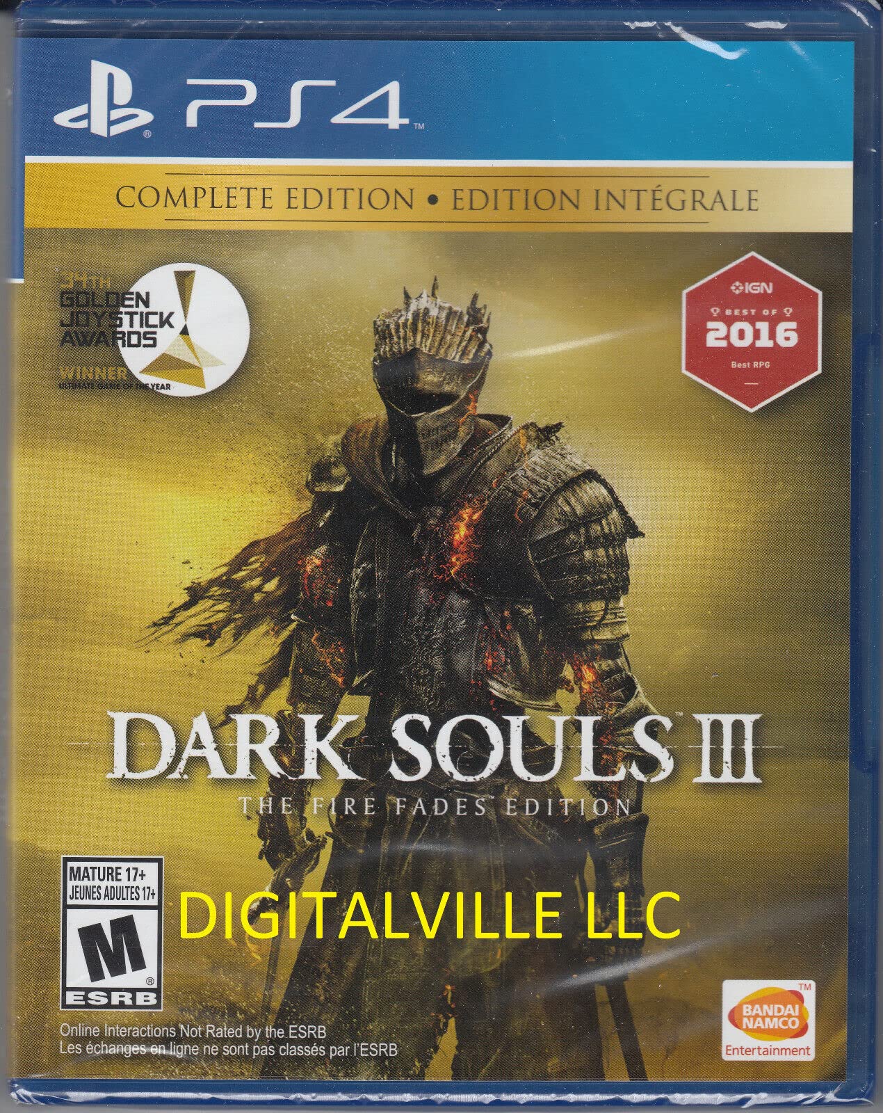 PRODUCT DETAILS 【商品情報】・商品名：Dark Souls III 3 The Fire Fades Edition PS4 Complete Brand New・対応機種：PlayStation 4（PS4）・仕様：北米版（NTSC-U/C）・言語：英語【コンディション】・海外直輸入品です。・パッケージに輸送によるスレ・小傷がある場合があります。 ■ 北米版ゲームについてのご注意（必ずお読みください） 【北米版 ゲームについてのご注意】こちらの商品は、北米版（海外仕様）のゲームソフトです。・PS4のゲームディスクはリージョンフリーのため、日本国内のPS4本体でもプレイいただけます。・ゲーム内の表示および音声は英語です。日本語には対応しておりません。・追加コンテンツ（DLC）やオンライン機能のご利用には、北米（海外）アカウントが必要となる場合があります。・一部のタイトルでは、お手持ちの本体・環境により正常に動作しない場合があります。・海外版であることを理由とした返品・交換はお受けできません。 ■ ご注意 ・掲載画像は実物に近い色味になるよう調整しておりますが、ご利用の環境により差異が生じる場合があります。・複数店舗で在庫を共有しているため、ご注文後に在庫切れとなる場合がございます。・海外倉庫からのお取り寄せのため、発送までに数日〜2〜3週間程度かかる場合があります。 ■ 納期についてお届けの目安を必ずご確認ください。 ご注意 海外からの輸入品となります。海外輸送のため、外箱に軽微なスレ等がある場合がございますが、商品本体には影響ございません。 ※在庫状況は仕入先の在庫情報をもとに出来る限り正確に表示しておりますが、取寄せ商品のため、タイミングによりご注文後に欠品・キャンセルとなる場合がございます。
