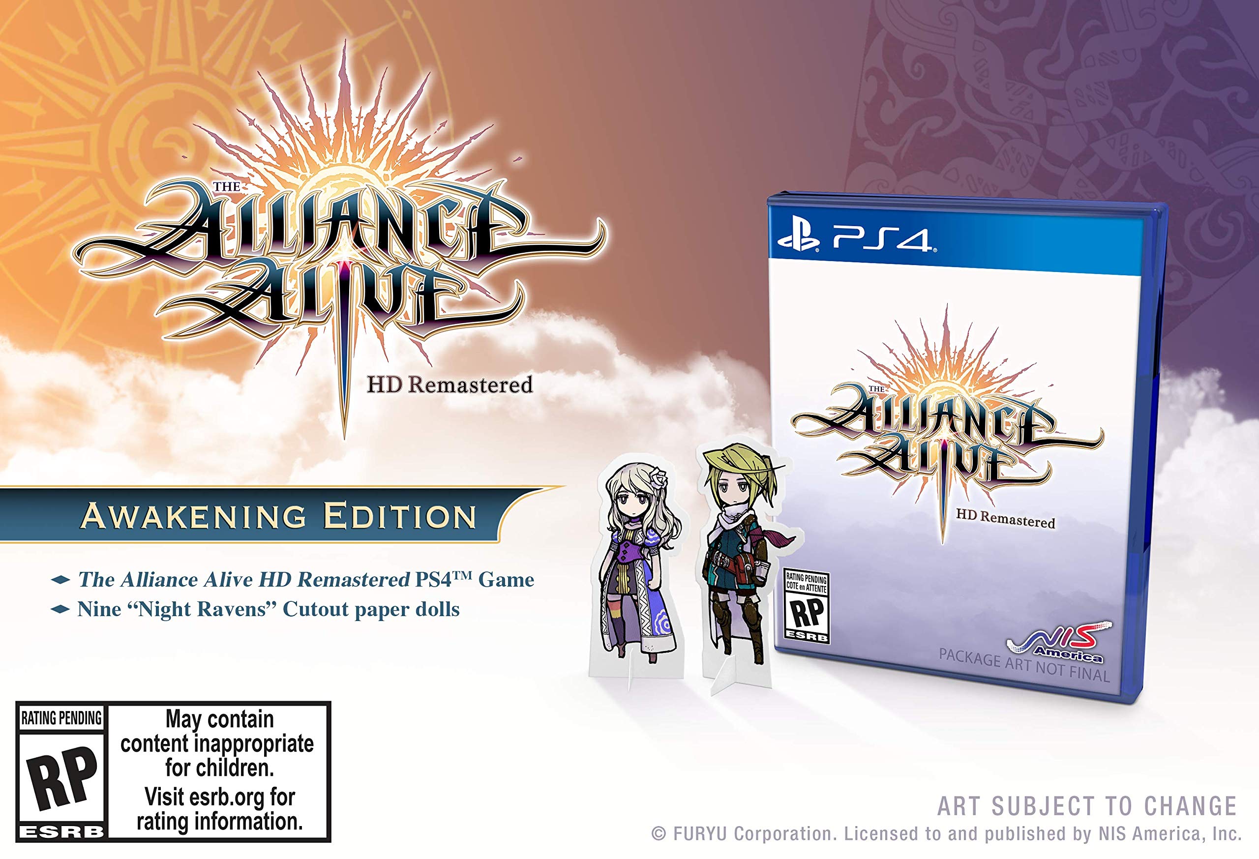 PRODUCT DETAILS 【商品情報】・商品名：The Alliance Alive HD Remastered - PlayStation 4・対応機種：PlayStation 4（PS4）・仕様：北米版（NTSC-U/C）・言語：英語【コンディション】・海外直輸入品です。・パッケージに輸送によるスレ・小傷がある場合があります。 ■ 北米版ゲームについてのご注意（必ずお読みください） 【北米版 ゲームについてのご注意】こちらの商品は、北米版（海外仕様）のゲームソフトです。・PS4のゲームディスクはリージョンフリーのため、日本国内のPS4本体でもプレイいただけます。・ゲーム内の表示および音声は英語です。日本語には対応しておりません。・追加コンテンツ（DLC）やオンライン機能のご利用には、北米（海外）アカウントが必要となる場合があります。・一部のタイトルでは、お手持ちの本体・環境により正常に動作しない場合があります。・海外版であることを理由とした返品・交換はお受けできません。 ■ ご注意 ・掲載画像は実物に近い色味になるよう調整しておりますが、ご利用の環境により差異が生じる場合があります。・複数店舗で在庫を共有しているため、ご注文後に在庫切れとなる場合がございます。・海外倉庫からのお取り寄せのため、発送までに数日〜2〜3週間程度かかる場合があります。 ■ 納期についてお届けの目安を必ずご確認ください。 ご注意 海外からの輸入品となります。海外輸送のため、外箱に軽微なスレ等がある場合がございますが、商品本体には影響ございません。 ※在庫状況は仕入先の在庫情報をもとに出来る限り正確に表示しておりますが、取寄せ商品のため、タイミングによりご注文後に欠品・キャンセルとなる場合がございます。