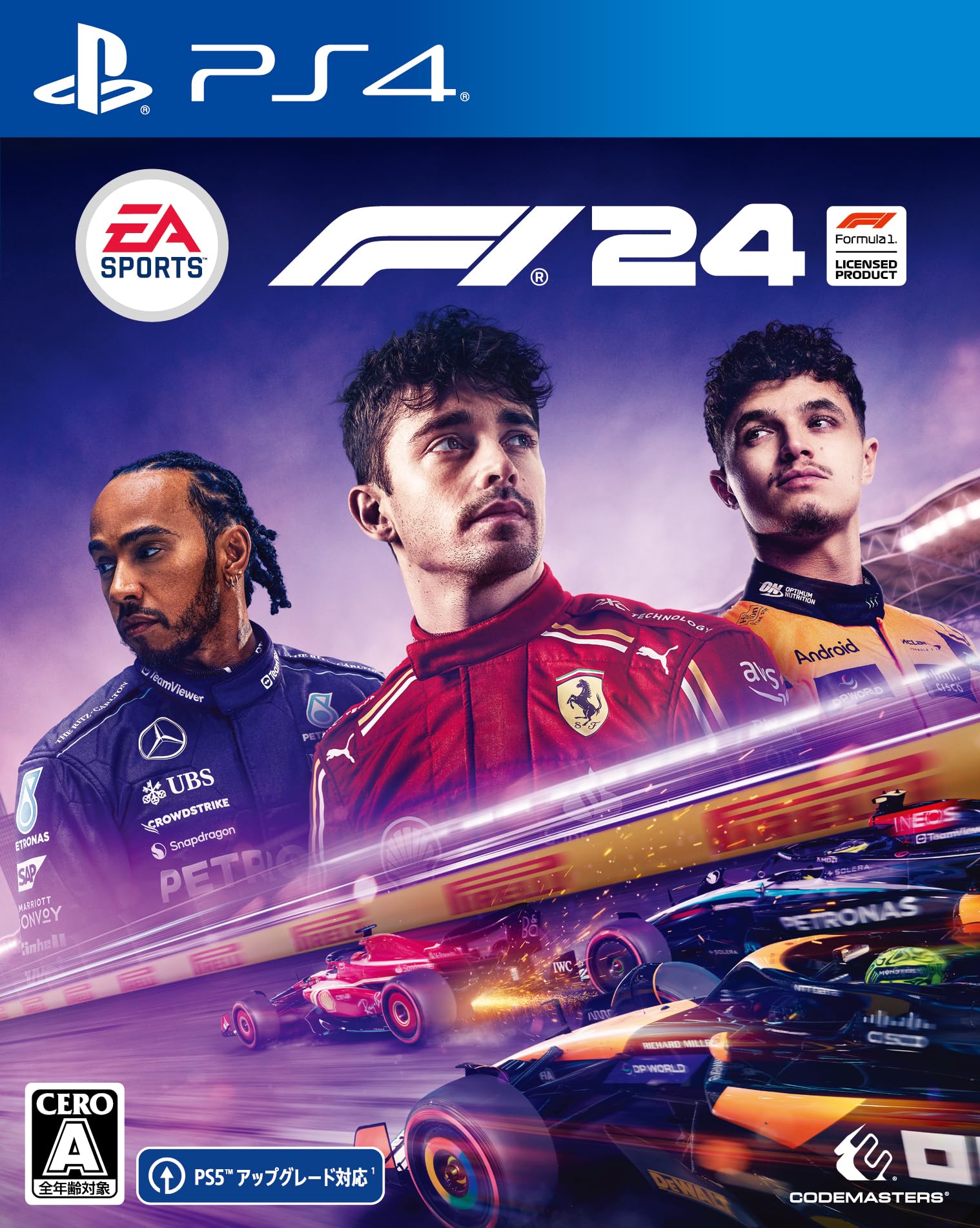 PRODUCT DETAILS 【商品情報】・商品名：F1 24 - For PS4・対応機種：PlayStation 4（PS4）・仕様：北米版（NTSC-U/C）・言語：英語【コンディション】・海外直輸入品です。・パッケージに輸送によるスレ・小傷がある場合があります。 ■ 北米版ゲームについてのご注意（必ずお読みください） 【北米版 ゲームについてのご注意】こちらの商品は、北米版（海外仕様）のゲームソフトです。・PS4のゲームディスクはリージョンフリーのため、日本国内のPS4本体でもプレイいただけます。・ゲーム内の表示および音声は英語です。日本語には対応しておりません。・追加コンテンツ（DLC）やオンライン機能のご利用には、北米（海外）アカウントが必要となる場合があります。・一部のタイトルでは、お手持ちの本体・環境により正常に動作しない場合があります。・海外版であることを理由とした返品・交換はお受けできません。 ■ ご注意 ・掲載画像は実物に近い色味になるよう調整しておりますが、ご利用の環境により差異が生じる場合があります。・複数店舗で在庫を共有しているため、ご注文後に在庫切れとなる場合がございます。・海外倉庫からのお取り寄せのため、発送までに数日〜2〜3週間程度かかる場合があります。 ■ 納期についてお届けの目安を必ずご確認ください。 ご注意 海外からの輸入品となります。海外輸送のため、外箱に軽微なスレ等がある場合がございますが、商品本体には影響ございません。 ※在庫状況は仕入先の在庫情報をもとに出来る限り正確に表示しておりますが、取寄せ商品のため、タイミングによりご注文後に欠品・キャンセルとなる場合がございます。