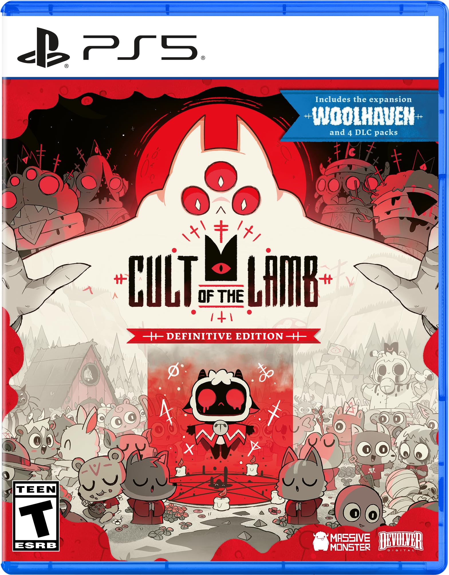 PRODUCT DETAILS 【商品情報】・商品名：Cult of the Lamb - Definitive Edition - PlayStation 5・対応機種：PlayStation 5（PS5）・仕様：北米版・言語：英語【コンディション】・海外直輸入品です。・パッケージに輸送によるスレ・小傷がある場合があります。 ■ 北米版ゲームについてのご注意（必ずお読みください） 【北米版 ゲームについてのご注意】こちらの商品は、北米版（海外仕様）のゲームソフトです。・PS5のゲームディスクはリージョンフリーのため、日本国内のPS5本体でもプレイいただけます。・ディスク版のため、ディスクドライブ非搭載のPS5 Digital Editionではご利用いただけません。・ゲーム内の表示および音声は英語です。日本語には対応しておりません。・追加コンテンツ（DLC）やオンライン機能のご利用には、北米（海外）アカウントが必要となる場合があります。・一部のタイトルでは、お手持ちの本体・環境により正常に動作しない場合があります。・海外版であることを理由とした返品・交換はお受けできません。 ■ ご注意 ・掲載画像は実物に近い色味になるよう調整しておりますが、ご利用の環境により差異が生じる場合があります。・複数店舗で在庫を共有しているため、ご注文後に在庫切れとなる場合がございます。・海外倉庫からのお取り寄せのため、発送までに数日〜2〜3週間程度かかる場合があります。 ■ 納期についてお届けの目安を必ずご確認ください。 ご注意 海外からの輸入品となります。海外輸送のため、外箱に軽微なスレ等がある場合がございますが、商品本体には影響ございません。 ※在庫状況は仕入先の在庫情報をもとに出来る限り正確に表示しておりますが、取寄せ商品のため、タイミングによりご注文後に欠品・キャンセルとなる場合がございます。