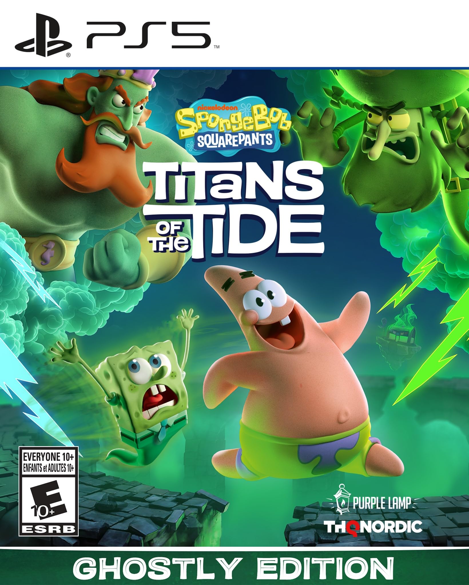 PRODUCT DETAILS 【商品情報】・商品名：SpongeBob SquarePants: Titans of the Tide: Ghostly Edition - PlayStation 5 (Amazon Exclusive)・対応機種：PlayStation 5（PS5）・仕様：北米版・言語：英語【コンディション】・海外直輸入品です。・パッケージに輸送によるスレ・小傷がある場合があります。 ■ 北米版ゲームについてのご注意（必ずお読みください） 【北米版 ゲームについてのご注意】こちらの商品は、北米版（海外仕様）のゲームソフトです。・PS5のゲームディスクはリージョンフリーのため、日本国内のPS5本体でもプレイいただけます。・ディスク版のため、ディスクドライブ非搭載のPS5 Digital Editionではご利用いただけません。・ゲーム内の表示および音声は英語です。日本語には対応しておりません。・追加コンテンツ（DLC）やオンライン機能のご利用には、北米（海外）アカウントが必要となる場合があります。・一部のタイトルでは、お手持ちの本体・環境により正常に動作しない場合があります。・海外版であることを理由とした返品・交換はお受けできません。 ■ ご注意 ・掲載画像は実物に近い色味になるよう調整しておりますが、ご利用の環境により差異が生じる場合があります。・複数店舗で在庫を共有しているため、ご注文後に在庫切れとなる場合がございます。・海外倉庫からのお取り寄せのため、発送までに数日〜2〜3週間程度かかる場合があります。 ■ 納期についてお届けの目安を必ずご確認ください。 ご注意 海外からの輸入品となります。海外輸送のため、外箱に軽微なスレ等がある場合がございますが、商品本体には影響ございません。 ※在庫状況は仕入先の在庫情報をもとに出来る限り正確に表示しておりますが、取寄せ商品のため、タイミングによりご注文後に欠品・キャンセルとなる場合がございます。