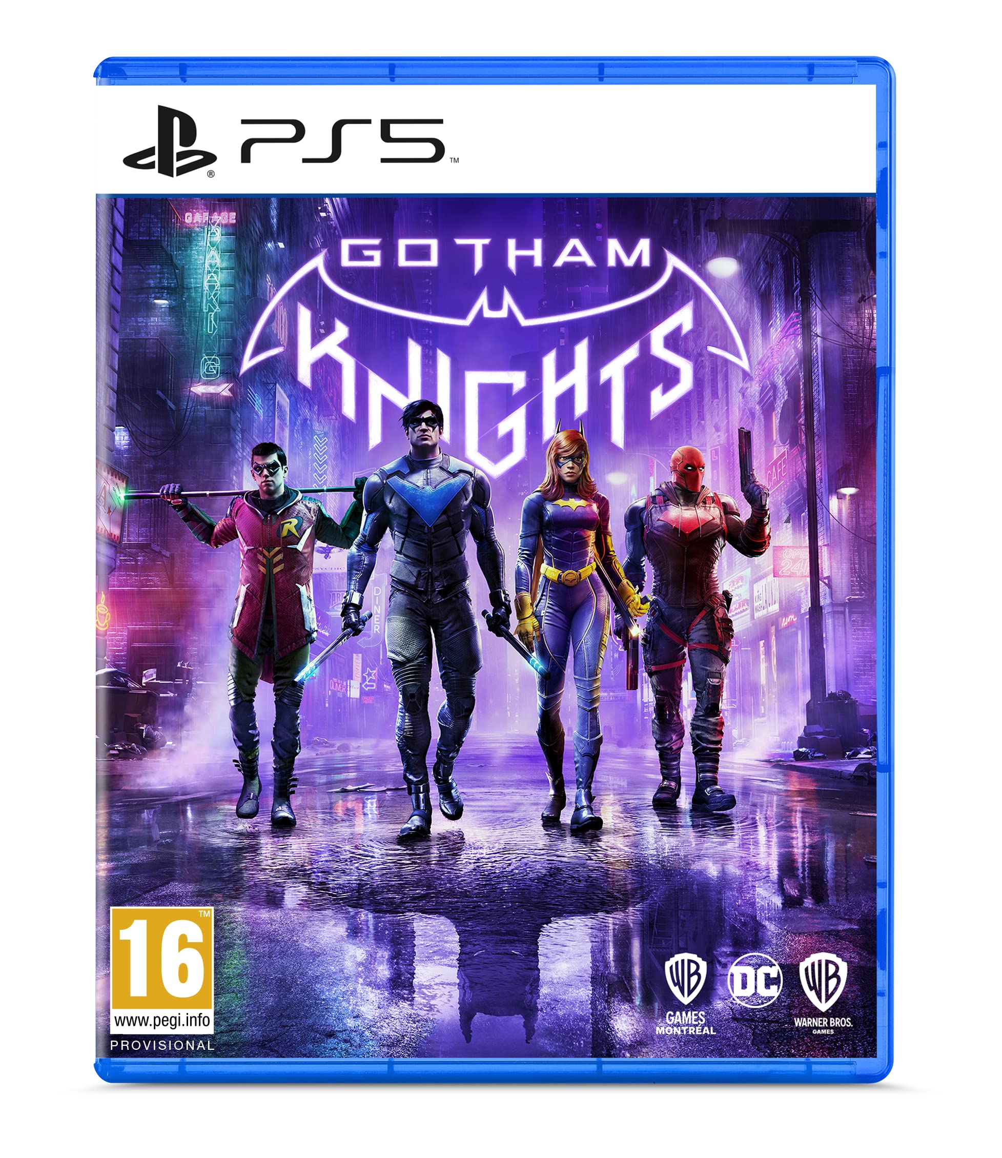 PRODUCT DETAILS 【商品情報】・商品名：Gotham Knights (PS5)・対応機種：PlayStation 5（PS5）・仕様：北米版・言語：英語【コンディション】・海外直輸入品です。・パッケージに輸送によるスレ・小傷がある場合があります。 ■ 北米版ゲームについてのご注意（必ずお読みください） 【北米版 ゲームについてのご注意】こちらの商品は、北米版（海外仕様）のゲームソフトです。・PS5のゲームディスクはリージョンフリーのため、日本国内のPS5本体でもプレイいただけます。・ディスク版のため、ディスクドライブ非搭載のPS5 Digital Editionではご利用いただけません。・ゲーム内の表示および音声は英語です。日本語には対応しておりません。・追加コンテンツ（DLC）やオンライン機能のご利用には、北米（海外）アカウントが必要となる場合があります。・一部のタイトルでは、お手持ちの本体・環境により正常に動作しない場合があります。・海外版であることを理由とした返品・交換はお受けできません。 ■ ご注意 ・掲載画像は実物に近い色味になるよう調整しておりますが、ご利用の環境により差異が生じる場合があります。・複数店舗で在庫を共有しているため、ご注文後に在庫切れとなる場合がございます。・海外倉庫からのお取り寄せのため、発送までに数日〜2〜3週間程度かかる場合があります。 ■ 納期についてお届けの目安を必ずご確認ください。 ご注意 海外からの輸入品となります。海外輸送のため、外箱に軽微なスレ等がある場合がございますが、商品本体には影響ございません。 ※在庫状況は仕入先の在庫情報をもとに出来る限り正確に表示しておりますが、取寄せ商品のため、タイミングによりご注文後に欠品・キャンセルとなる場合がございます。