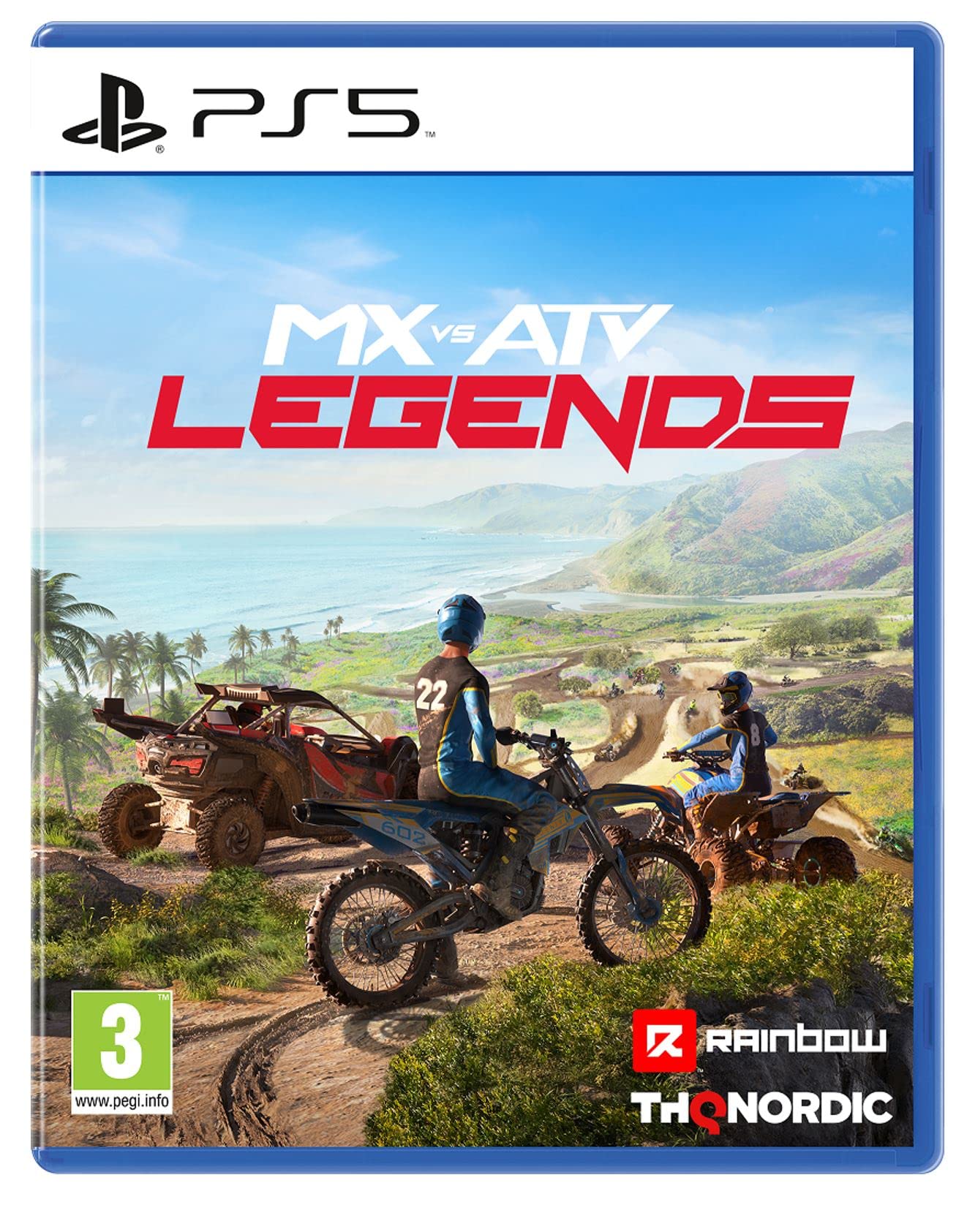 PRODUCT DETAILS 【商品情報】・商品名：MX vs ATv Legends - PlayStation 5・対応機種：PlayStation 5（PS5）・仕様：北米版・言語：英語【コンディション】・海外直輸入品です。・パッケージに輸送によるスレ・小傷がある場合があります。 ■ 北米版ゲームについてのご注意（必ずお読みください） 【北米版 ゲームについてのご注意】こちらの商品は、北米版（海外仕様）のゲームソフトです。・PS5のゲームディスクはリージョンフリーのため、日本国内のPS5本体でもプレイいただけます。・ディスク版のため、ディスクドライブ非搭載のPS5 Digital Editionではご利用いただけません。・ゲーム内の表示および音声は英語です。日本語には対応しておりません。・追加コンテンツ（DLC）やオンライン機能のご利用には、北米（海外）アカウントが必要となる場合があります。・一部のタイトルでは、お手持ちの本体・環境により正常に動作しない場合があります。・海外版であることを理由とした返品・交換はお受けできません。 ■ ご注意 ・掲載画像は実物に近い色味になるよう調整しておりますが、ご利用の環境により差異が生じる場合があります。・複数店舗で在庫を共有しているため、ご注文後に在庫切れとなる場合がございます。・海外倉庫からのお取り寄せのため、発送までに数日〜2〜3週間程度かかる場合があります。 ■ 納期についてお届けの目安を必ずご確認ください。 ご注意 海外からの輸入品となります。海外輸送のため、外箱に軽微なスレ等がある場合がございますが、商品本体には影響ございません。 ※在庫状況は仕入先の在庫情報をもとに出来る限り正確に表示しておりますが、取寄せ商品のため、タイミングによりご注文後に欠品・キャンセルとなる場合がございます。