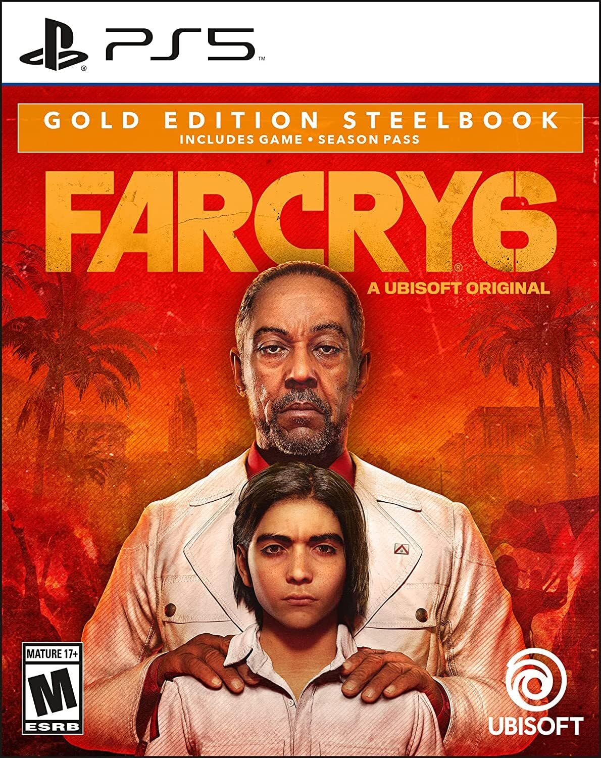 PRODUCT DETAILS 【商品情報】・商品名：Far Cry 6 PlayStation 5 Gold Steelbook Edition・対応機種：PlayStation 5（PS5）・仕様：北米版・言語：英語【コンディション】・海外直輸入品です。・パッケージに輸送によるスレ・小傷がある場合があります。 ■ 北米版ゲームについてのご注意（必ずお読みください） 【北米版 ゲームについてのご注意】こちらの商品は、北米版（海外仕様）のゲームソフトです。・PS5のゲームディスクはリージョンフリーのため、日本国内のPS5本体でもプレイいただけます。・ディスク版のため、ディスクドライブ非搭載のPS5 Digital Editionではご利用いただけません。・ゲーム内の表示および音声は英語です。日本語には対応しておりません。・追加コンテンツ（DLC）やオンライン機能のご利用には、北米（海外）アカウントが必要となる場合があります。・一部のタイトルでは、お手持ちの本体・環境により正常に動作しない場合があります。・海外版であることを理由とした返品・交換はお受けできません。 ■ ご注意 ・掲載画像は実物に近い色味になるよう調整しておりますが、ご利用の環境により差異が生じる場合があります。・複数店舗で在庫を共有しているため、ご注文後に在庫切れとなる場合がございます。・海外倉庫からのお取り寄せのため、発送までに数日〜2〜3週間程度かかる場合があります。 ■ 納期についてお届けの目安を必ずご確認ください。 ご注意 海外からの輸入品となります。海外輸送のため、外箱に軽微なスレ等がある場合がございますが、商品本体には影響ございません。 ※在庫状況は仕入先の在庫情報をもとに出来る限り正確に表示しておりますが、取寄せ商品のため、タイミングによりご注文後に欠品・キャンセルとなる場合がございます。